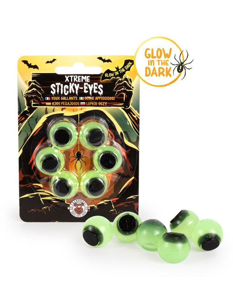 Kostümzubehör Klebeaugen glow in the dark schwarz/grün