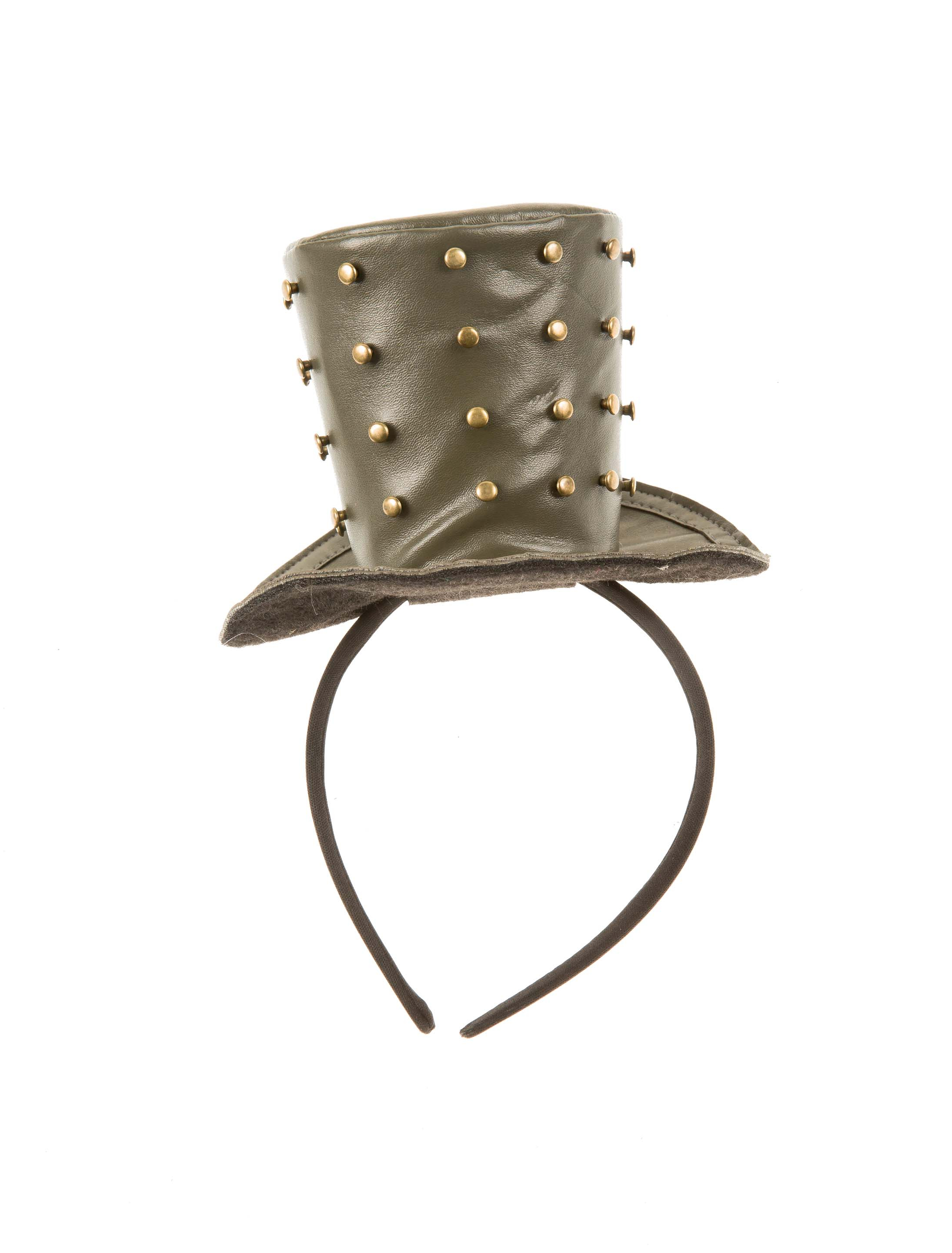 Kostümzubehör Haarreif Mini Hut Steampunk khaki Farbe: beige