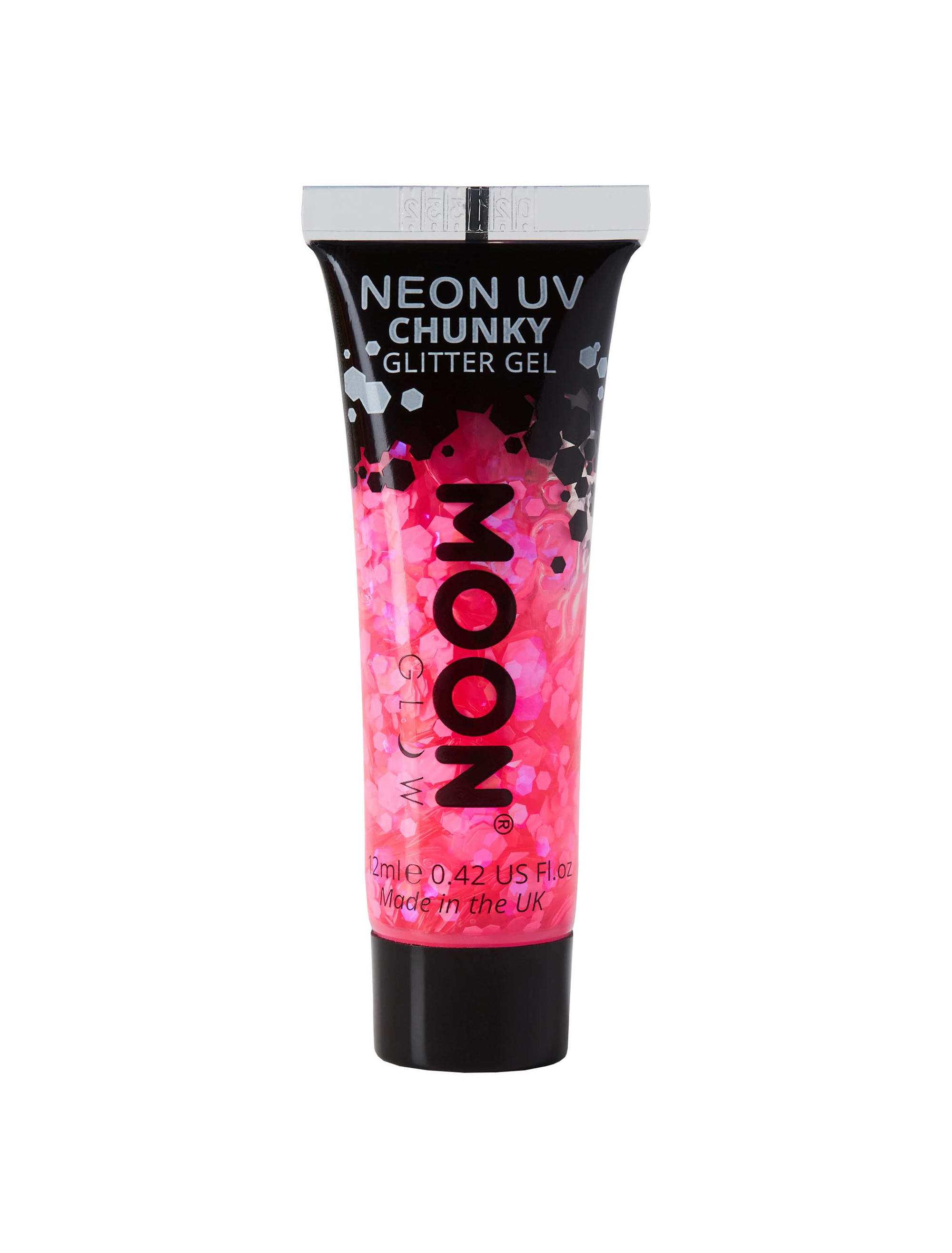 Glitzergel Chunky Neon UV 12ml neonpink Schminke für Karneval & Fasching
