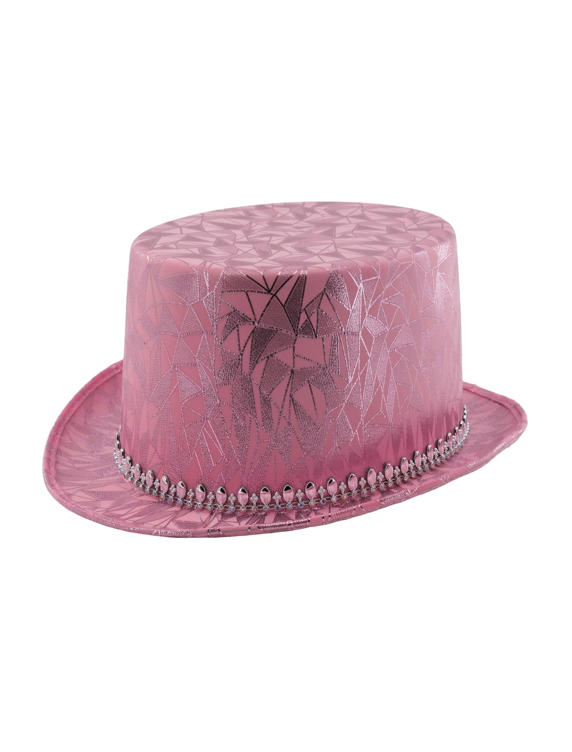 Kostümzubehör Zylinder Metallic rosa 60