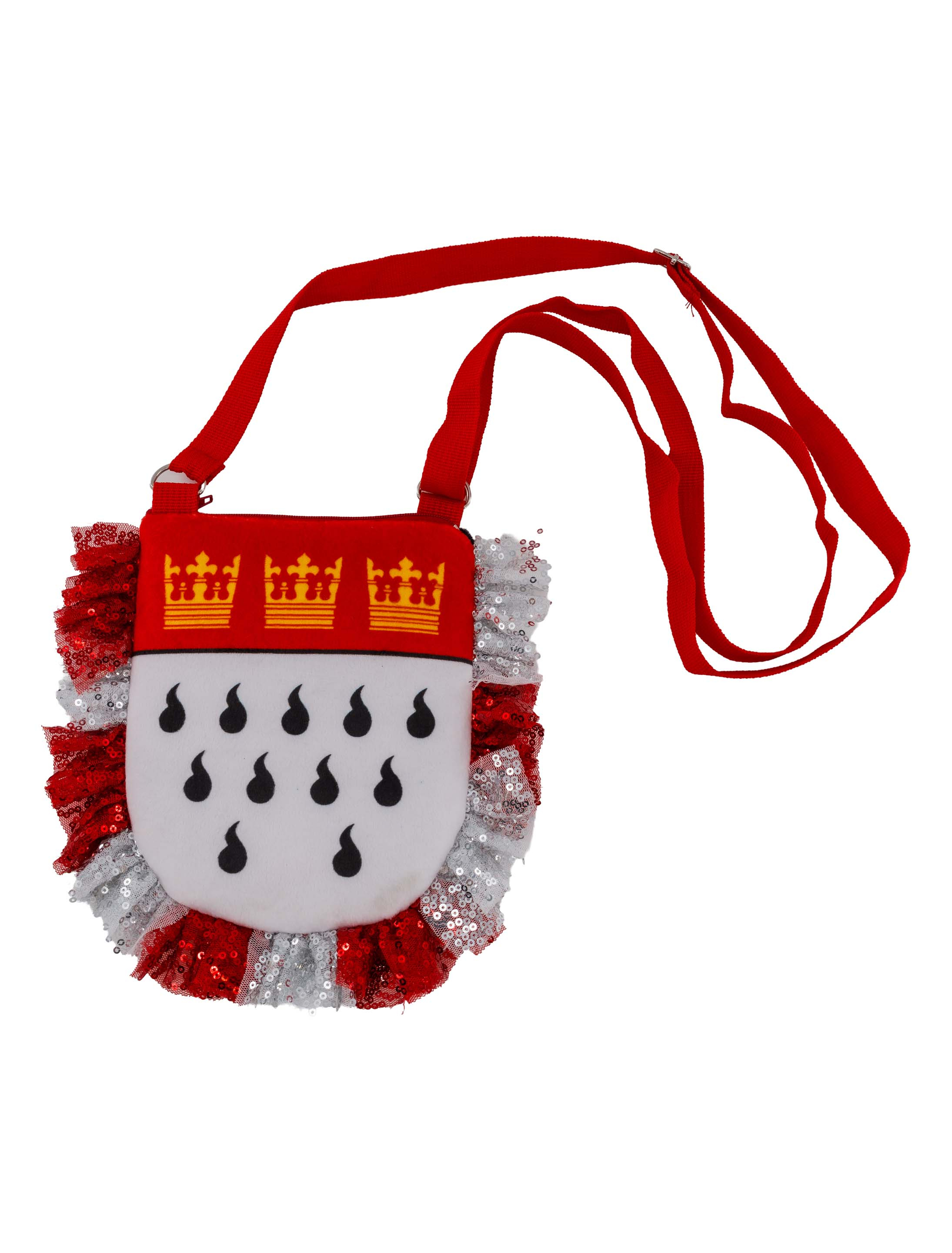 Kostümzubehör Tasche Kölner Wappen rot/weiß