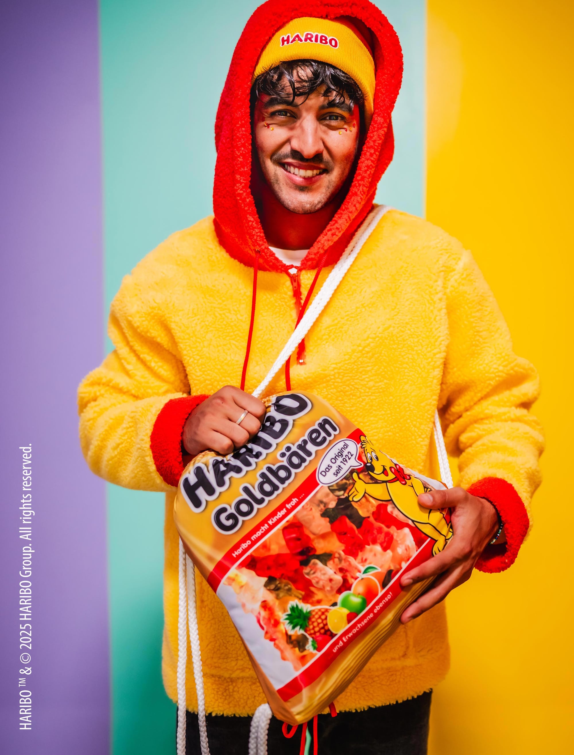 Kostümzubehör Turnbeutel HARIBO Goldbären gold