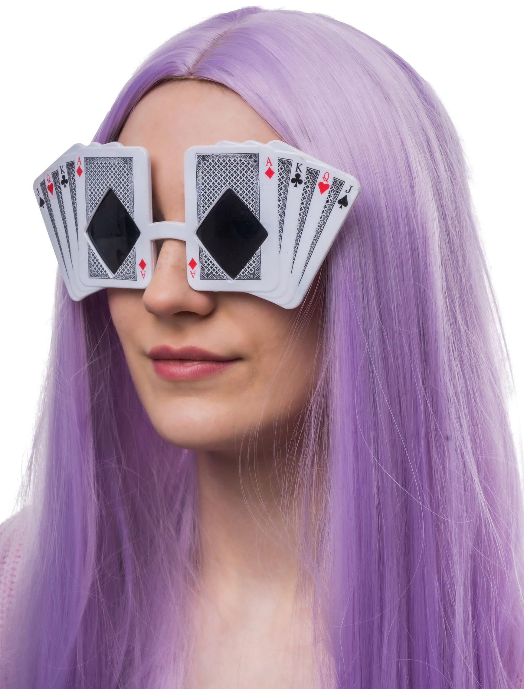 Kostümzubehör Brille Poker schwarz/weiß/rot