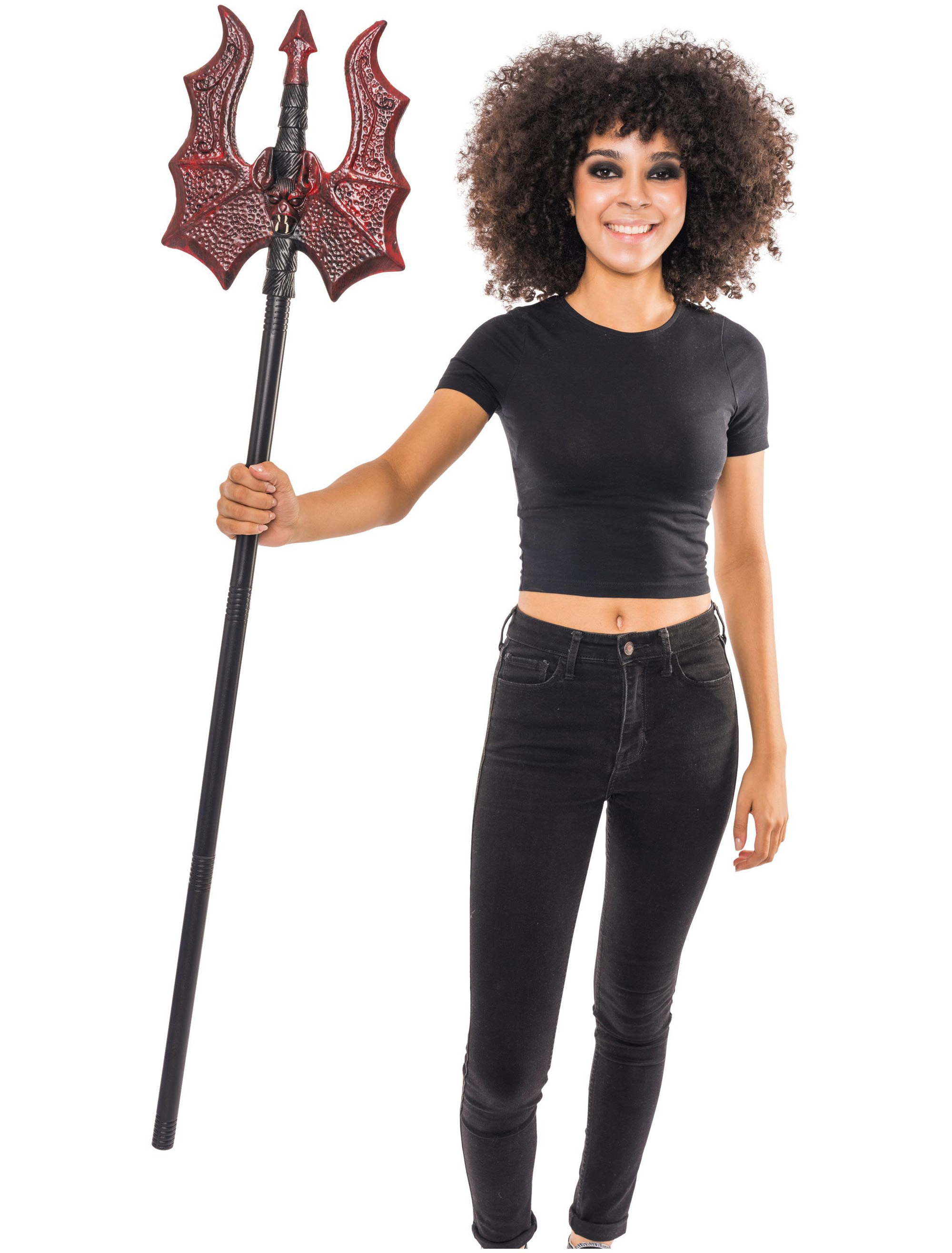 Kostümzubehör Dreizack Halloween schwarz/rot