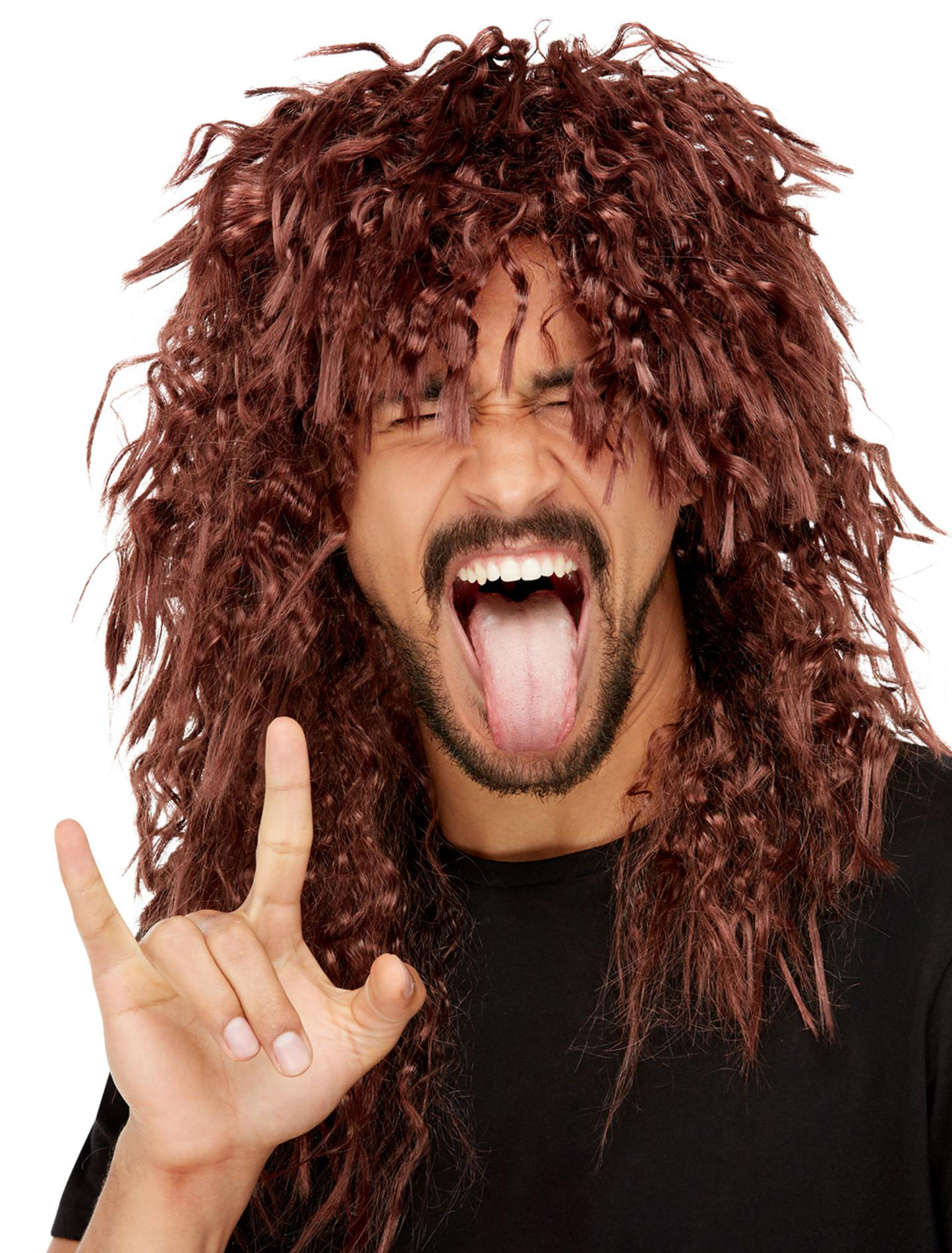 Kostümzubehör Perücke Rocker braun
