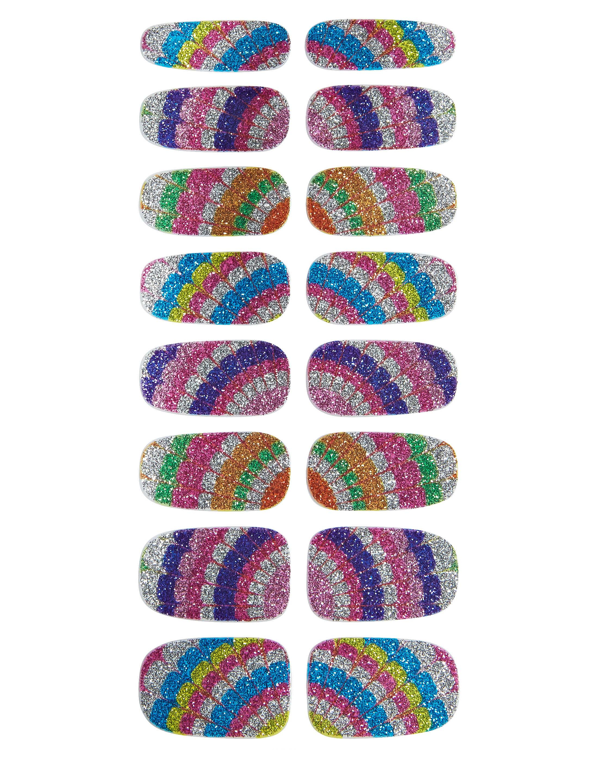 Nagelsticker Regenbogen Schminke für Karneval & Fasching Farbe: mehrfarbig