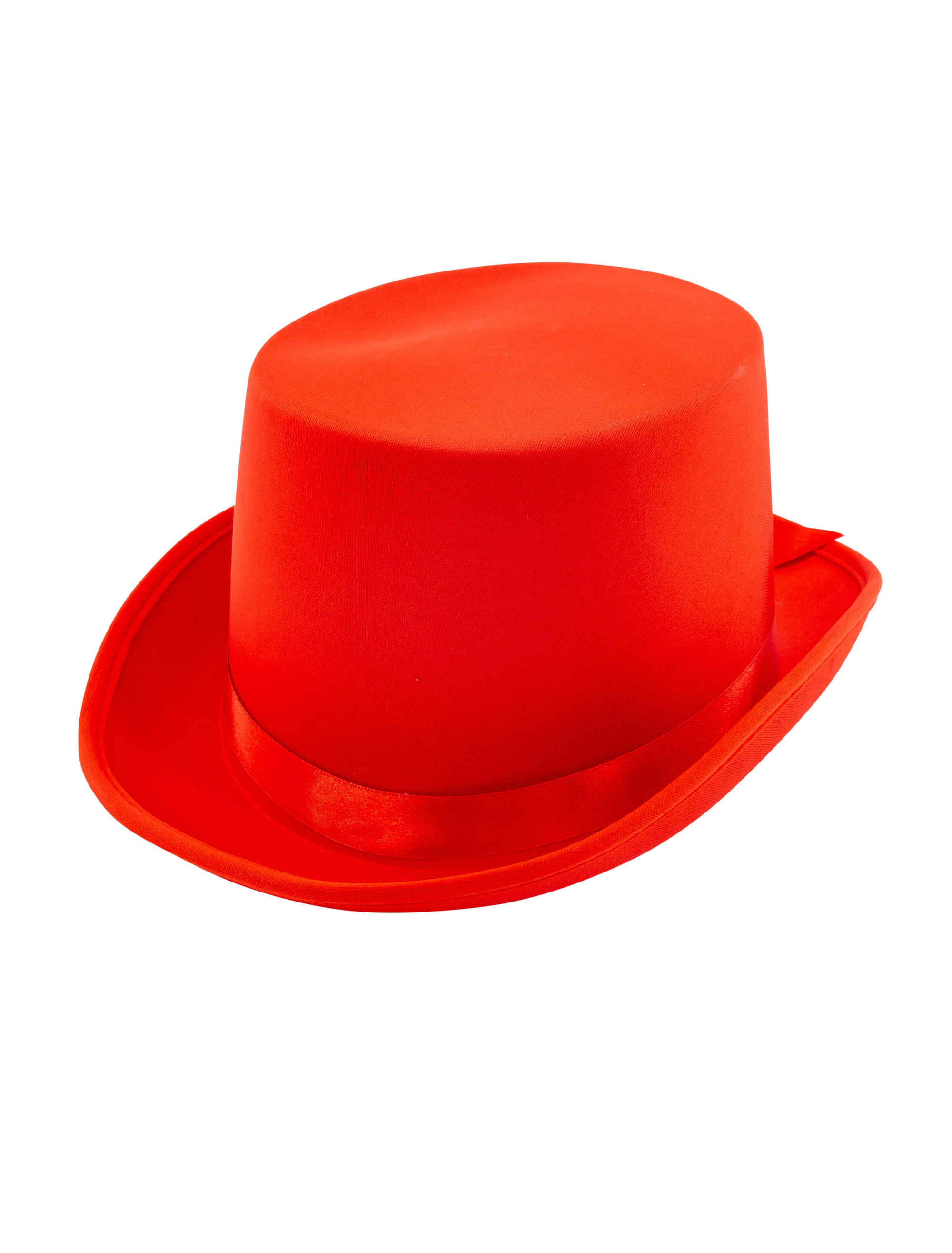 Kostümzubehör Zylinder Satin Unifarben Herren rot 57