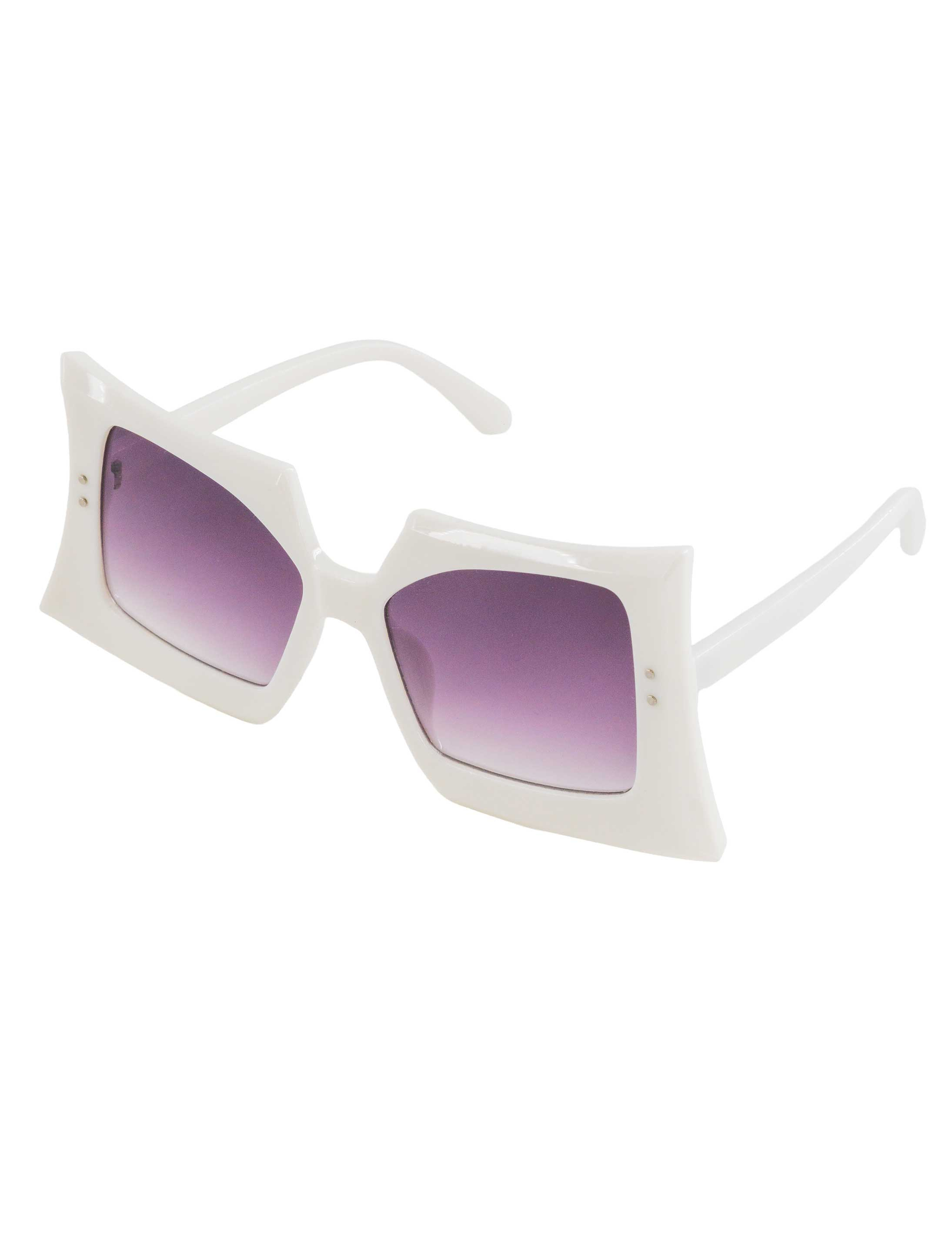 Kostümzubehör Brille 70s weiß