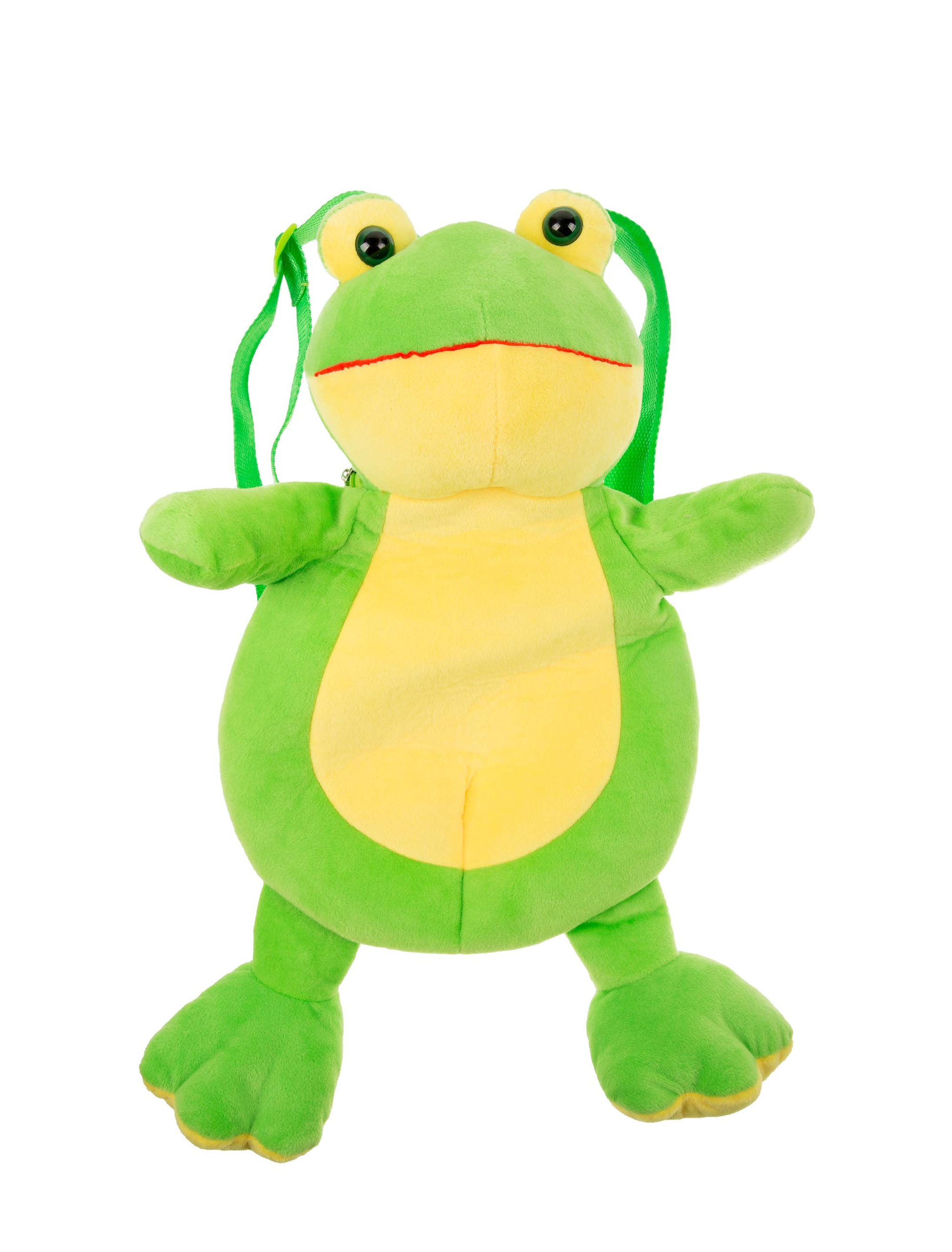 Kostümzubehör Rucksack Plüsch Frosch Farbe: gelb/grün