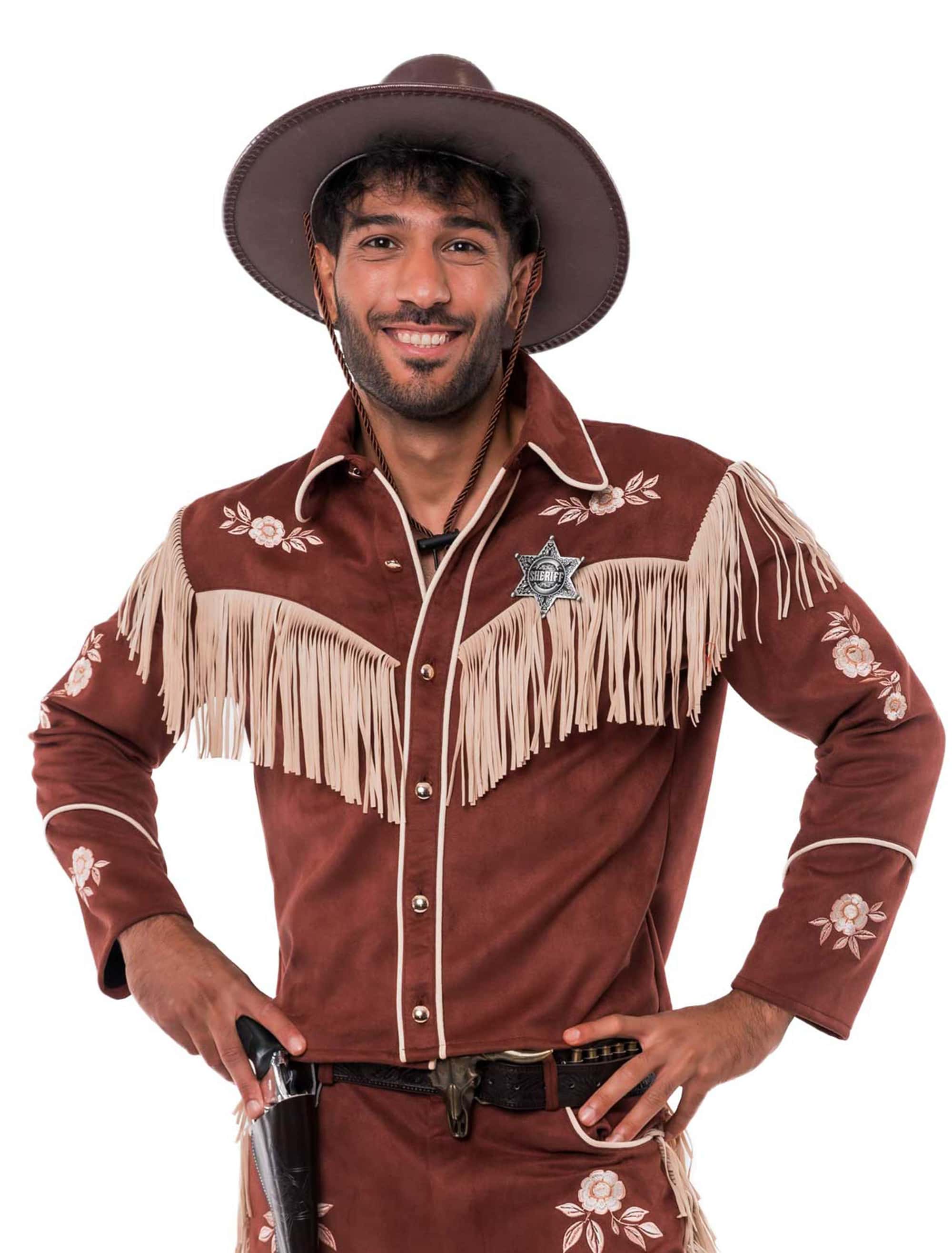 Jacke Wilder Westen Herren braun 2XL