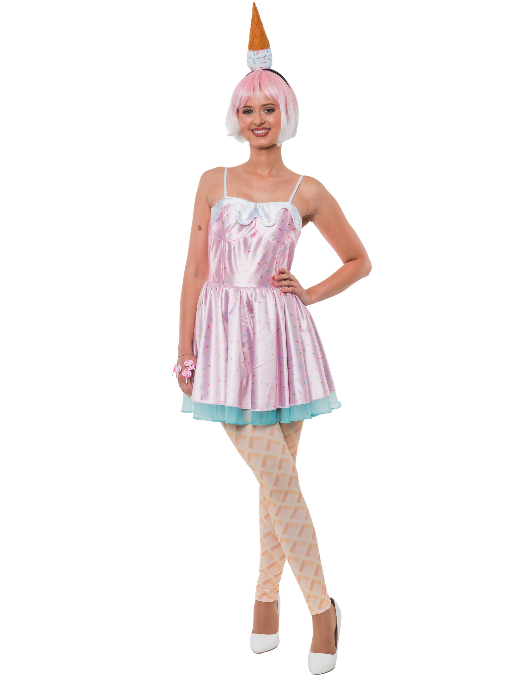 Kleid Candy Eiscreme Damen rosa 2XL/3XL