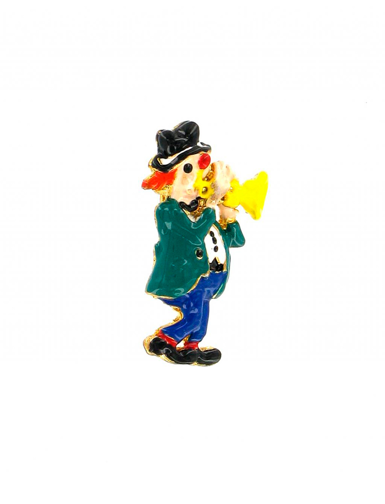 Kostümzubehör Pin Clown Till mit Trompete Farbe: mehrfarbig