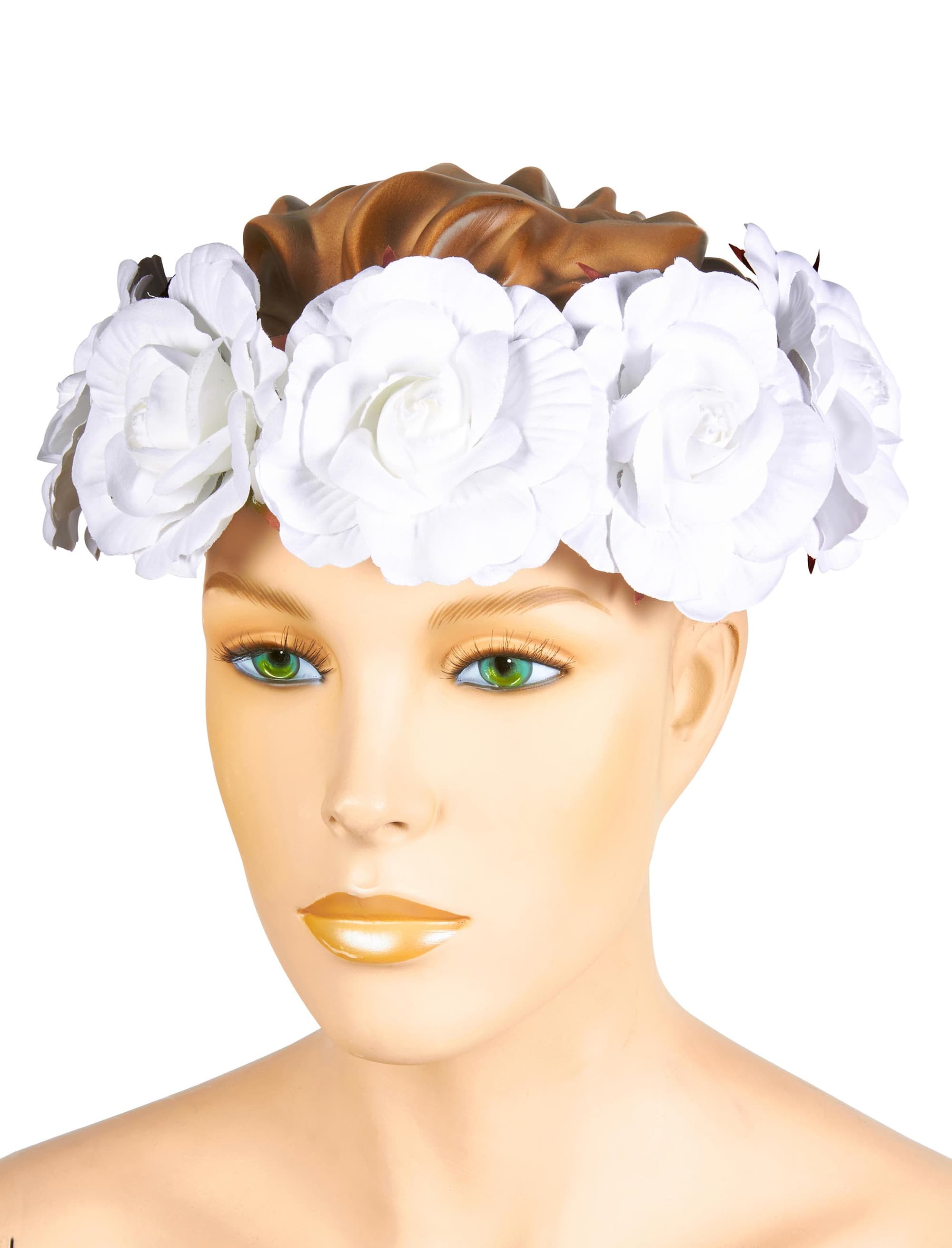Kostümzubehör Haarband Rosen Damen weiß