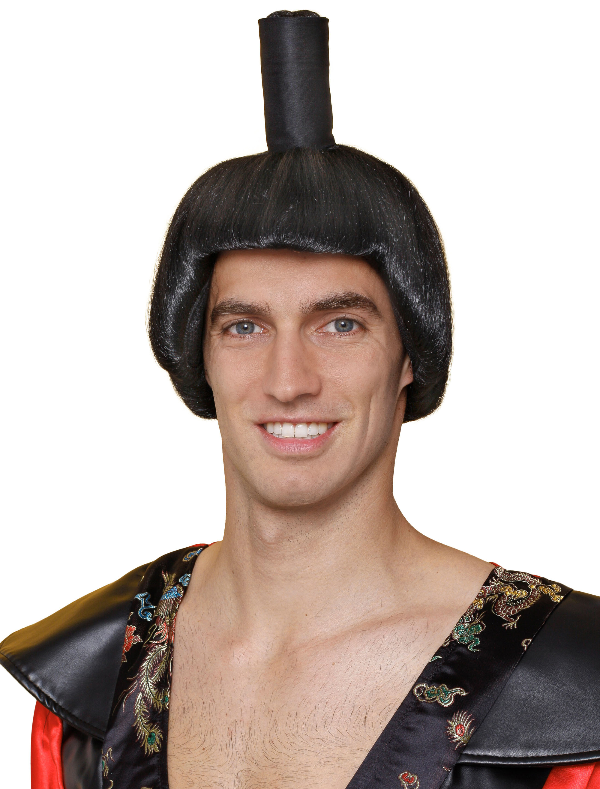 Kostümzubehör Perücke Sumo-Ringer schwarz