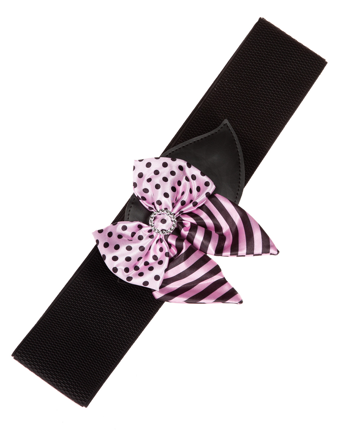Kostümzubehör Gürtel schwarz mit Schleife rosa
