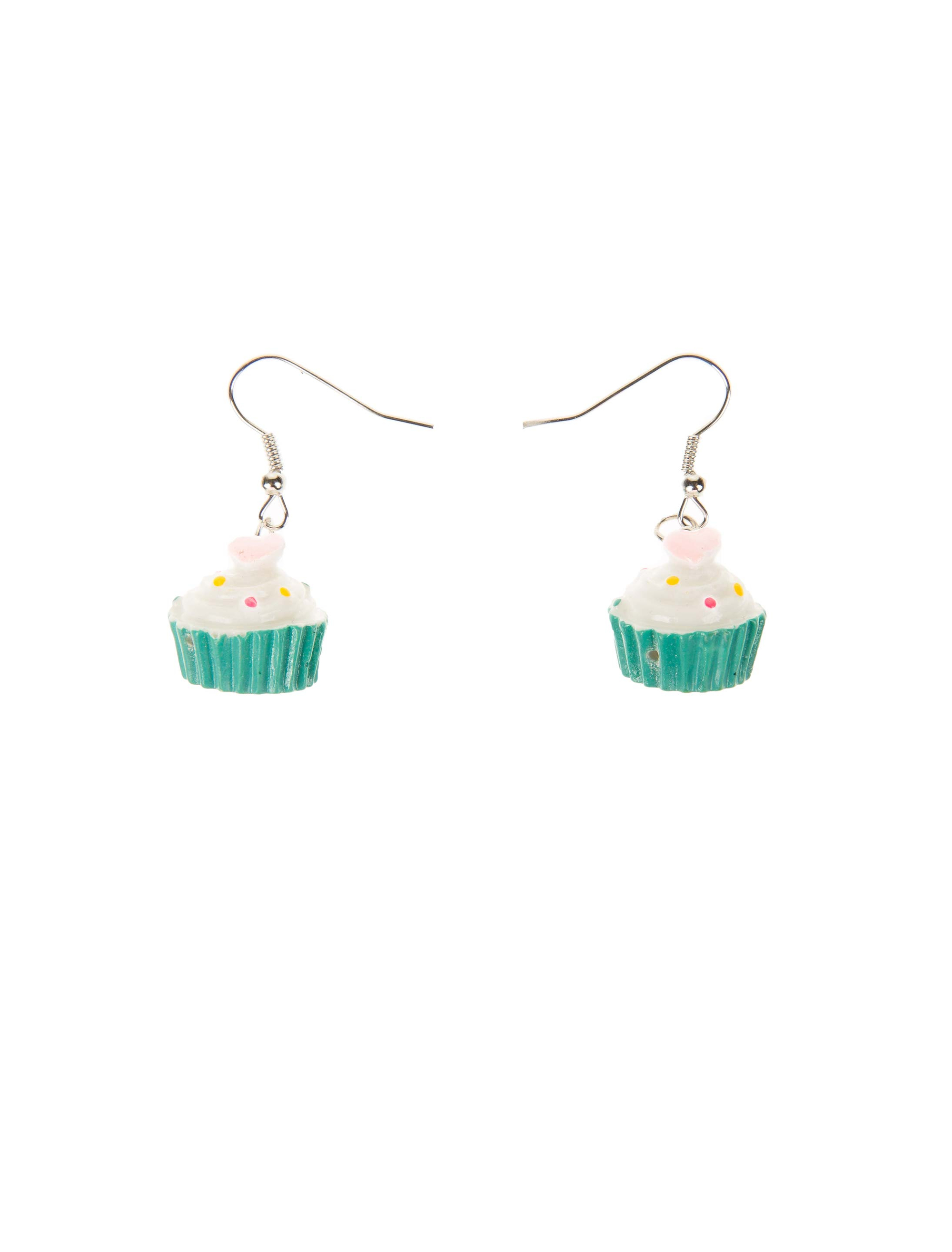 Kostümzubehör Ohrringe Candy Cupcake weiß/grün