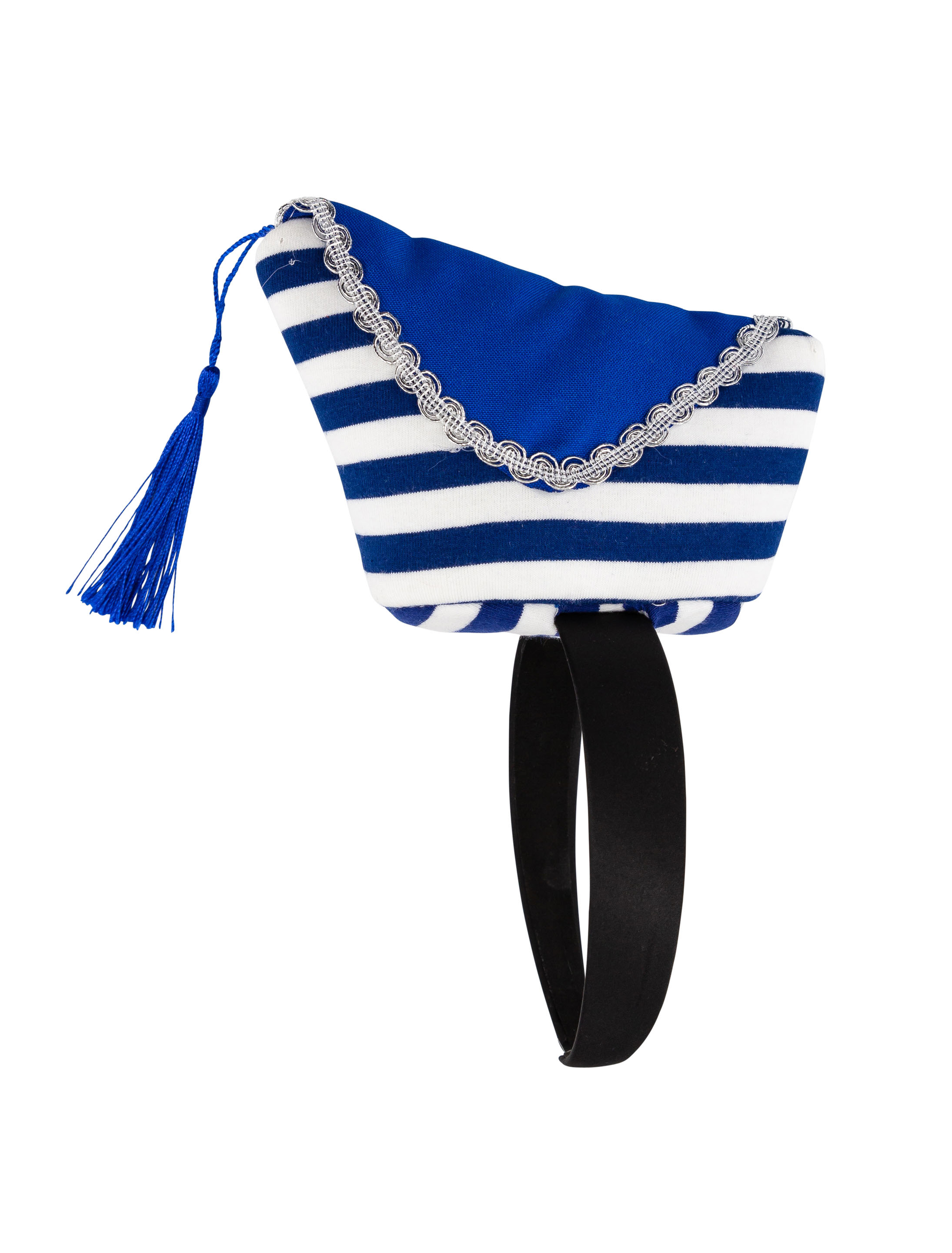 Kostümzubehör Haarreif Mini Komiteemütze gestreift Damen weiß/blau