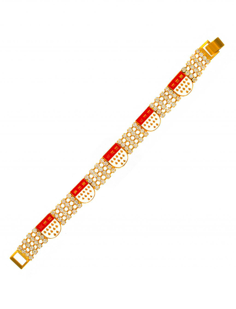 Kostümzubehör Armband Kölner Wappen mit Strasssteinen Farbe: gold
