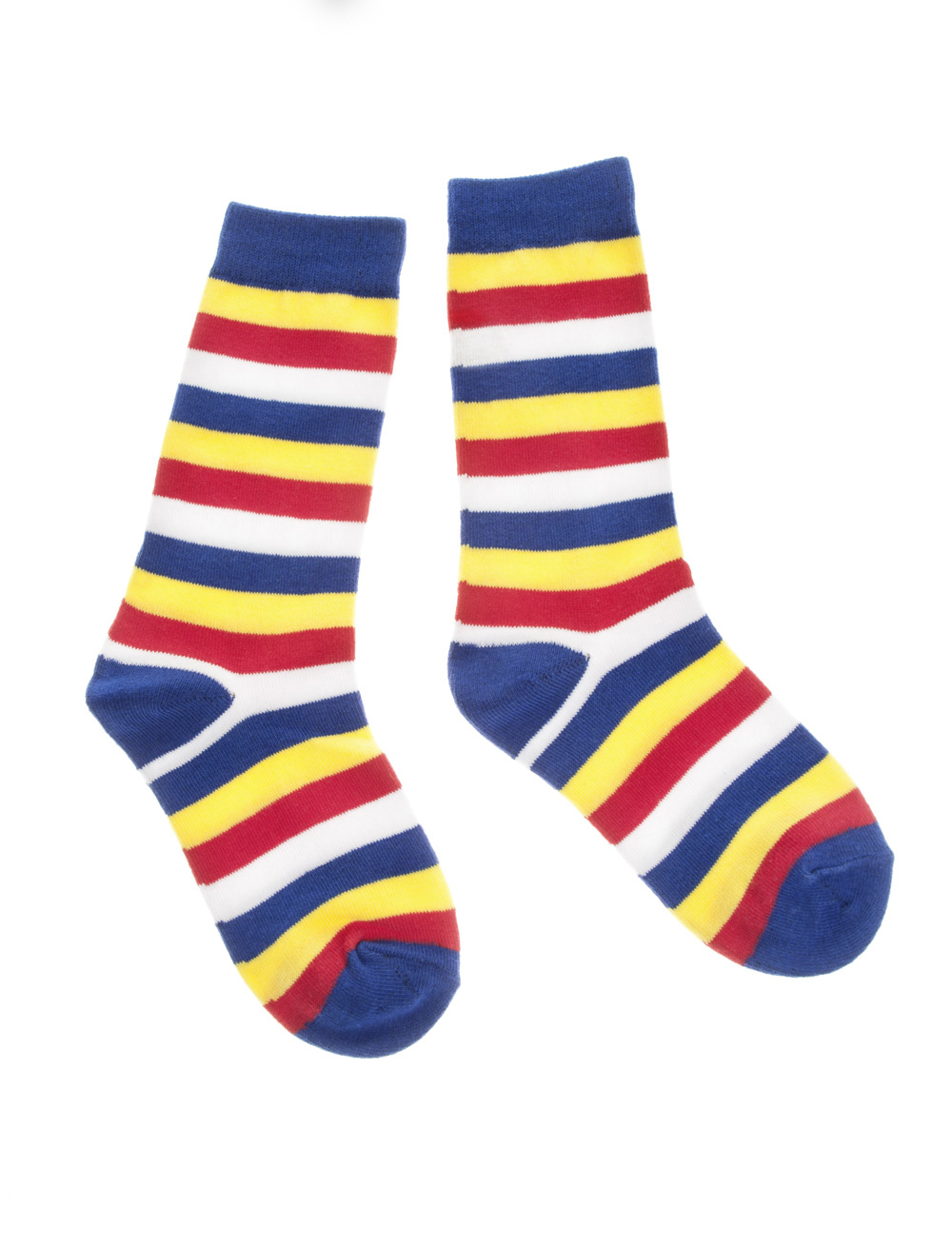 Kostümzubehör Socken gestreift rot/weiß/blau/gelb 35-40