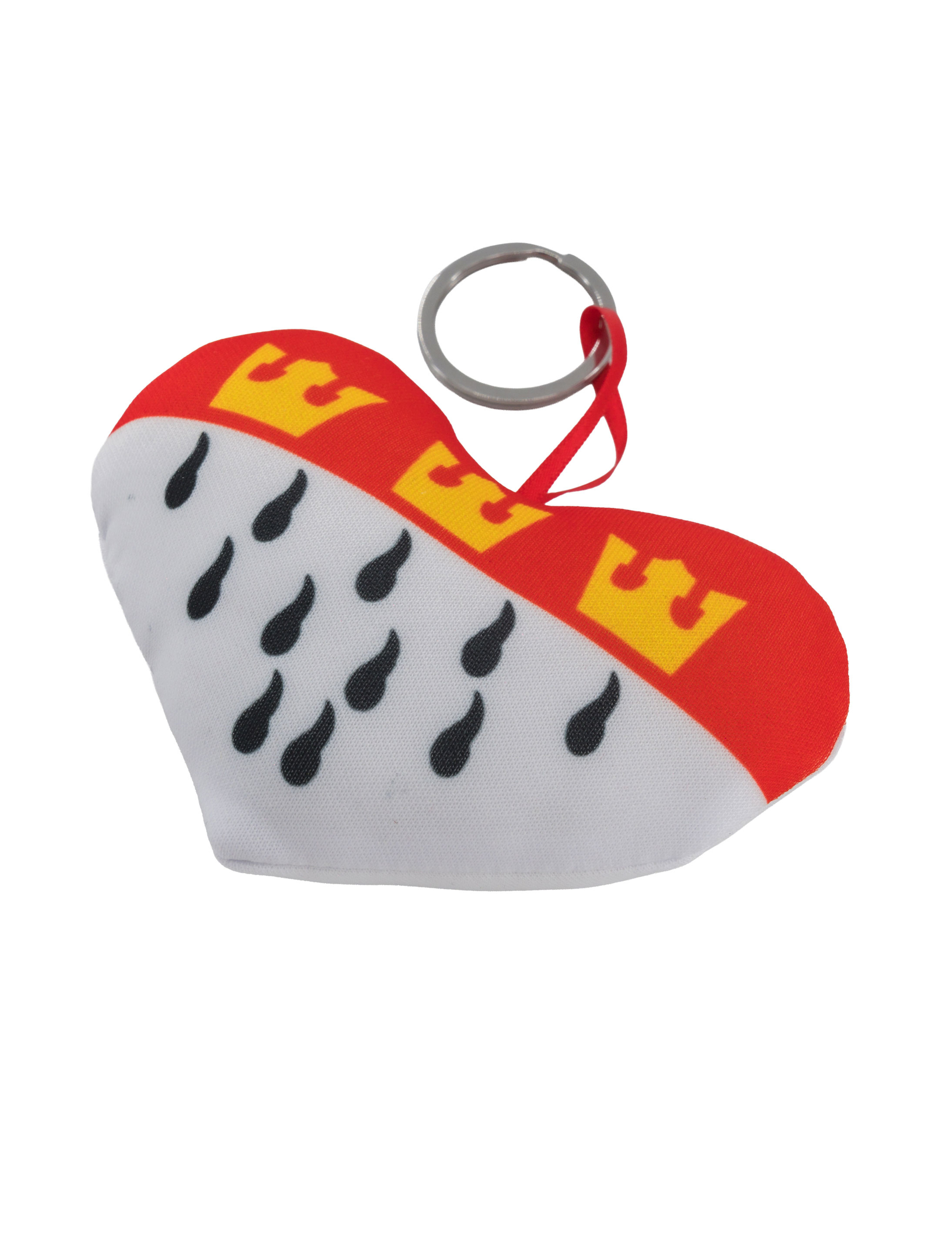 Schlüsselanhänger Herz Kölner Wappen 10,5 x 6cm schwarz/weiß/rot