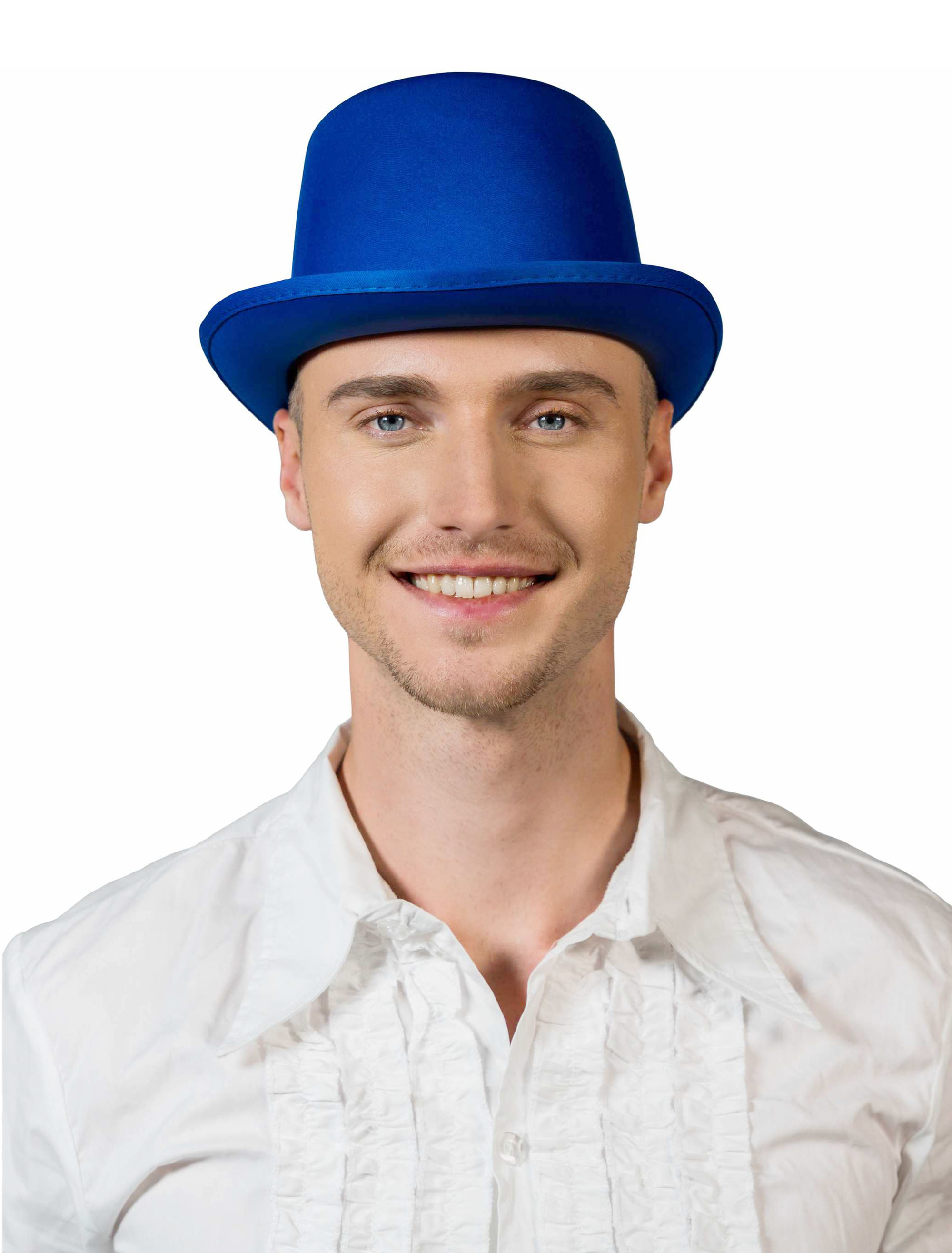 Kostümzubehör Zylinder Satin Unifarben Herren blau 61