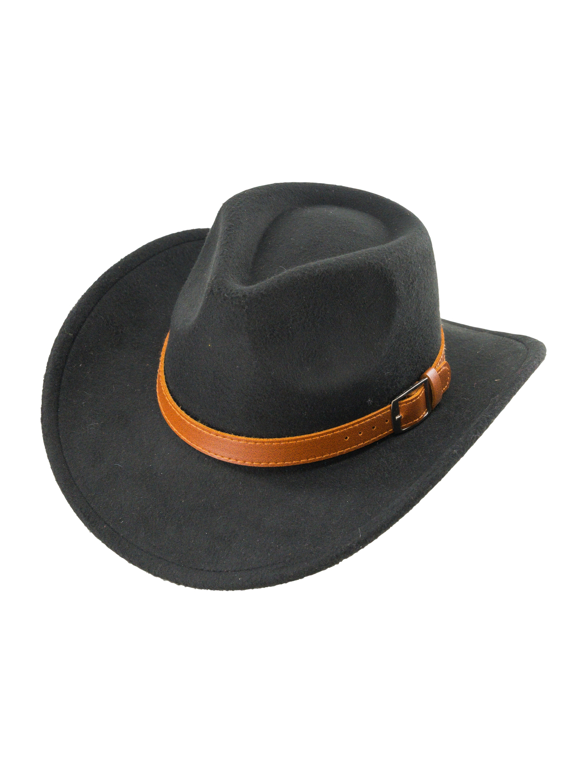 Kostümzubehör Cowboyhut mit Band schwarz/braun one size