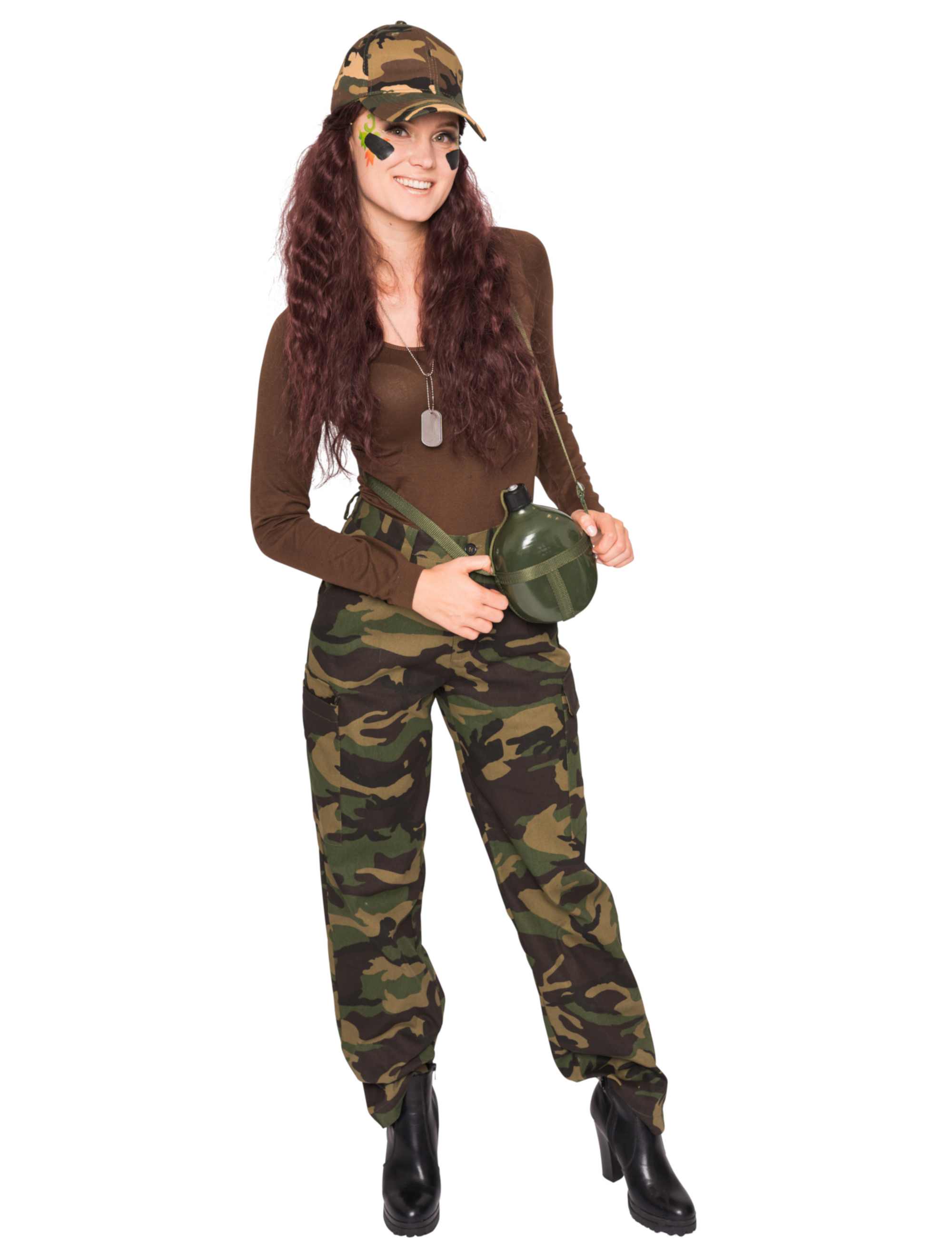 Hose Damen camouflage S