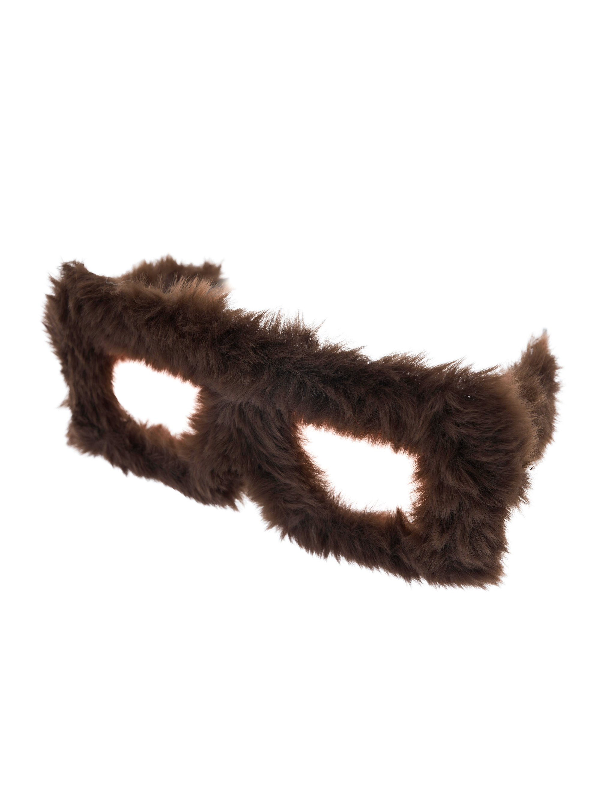 Kostümzubehör Brille Plüsch braun