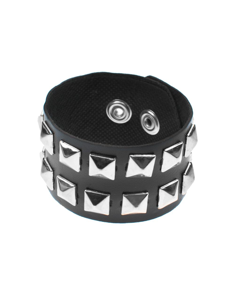 Kostümzubehör Armband Punker mit Nieten 2-reihig Farbe: schwarz