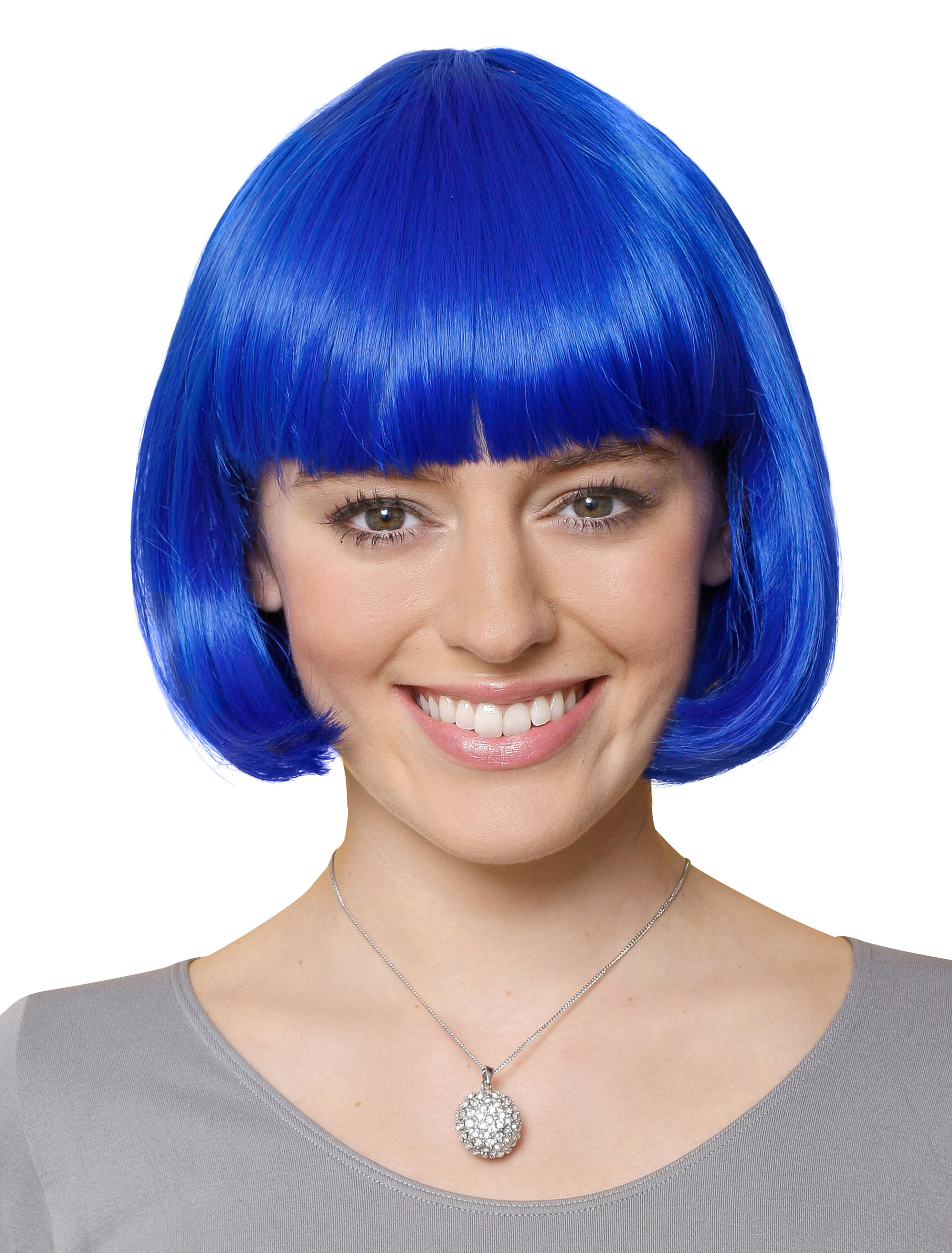 Kostümzubehör Perücke Pagenkopf blau one size