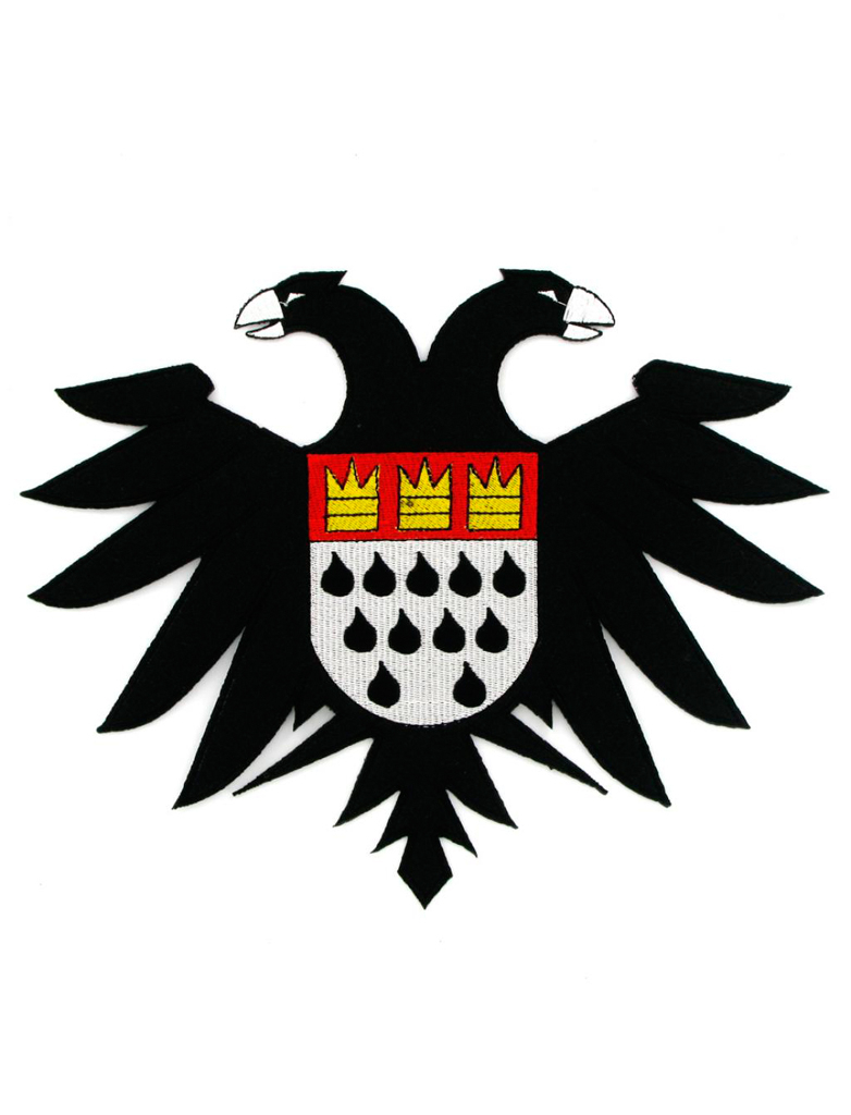 Kostümzubehör Bügelpatch Köln Adler groß 23cm Farbe: schwarz
