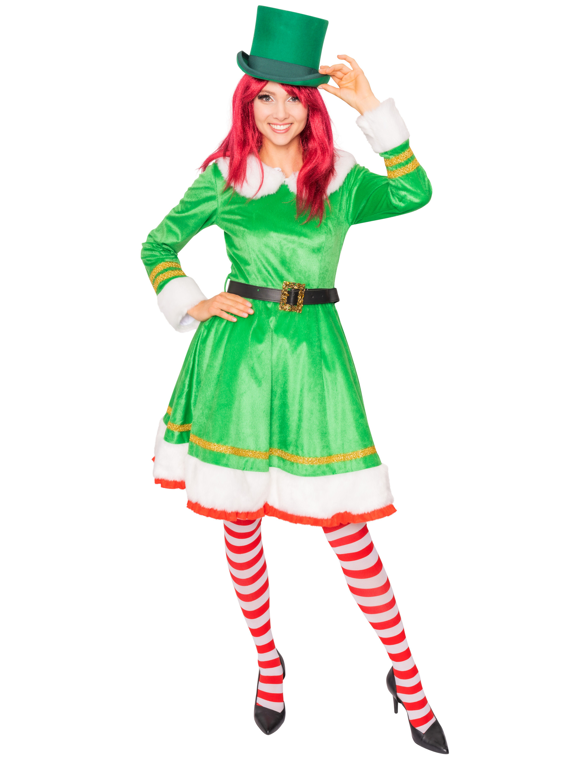 Kleid Elfe 2-tlg. Damen grün L/XL