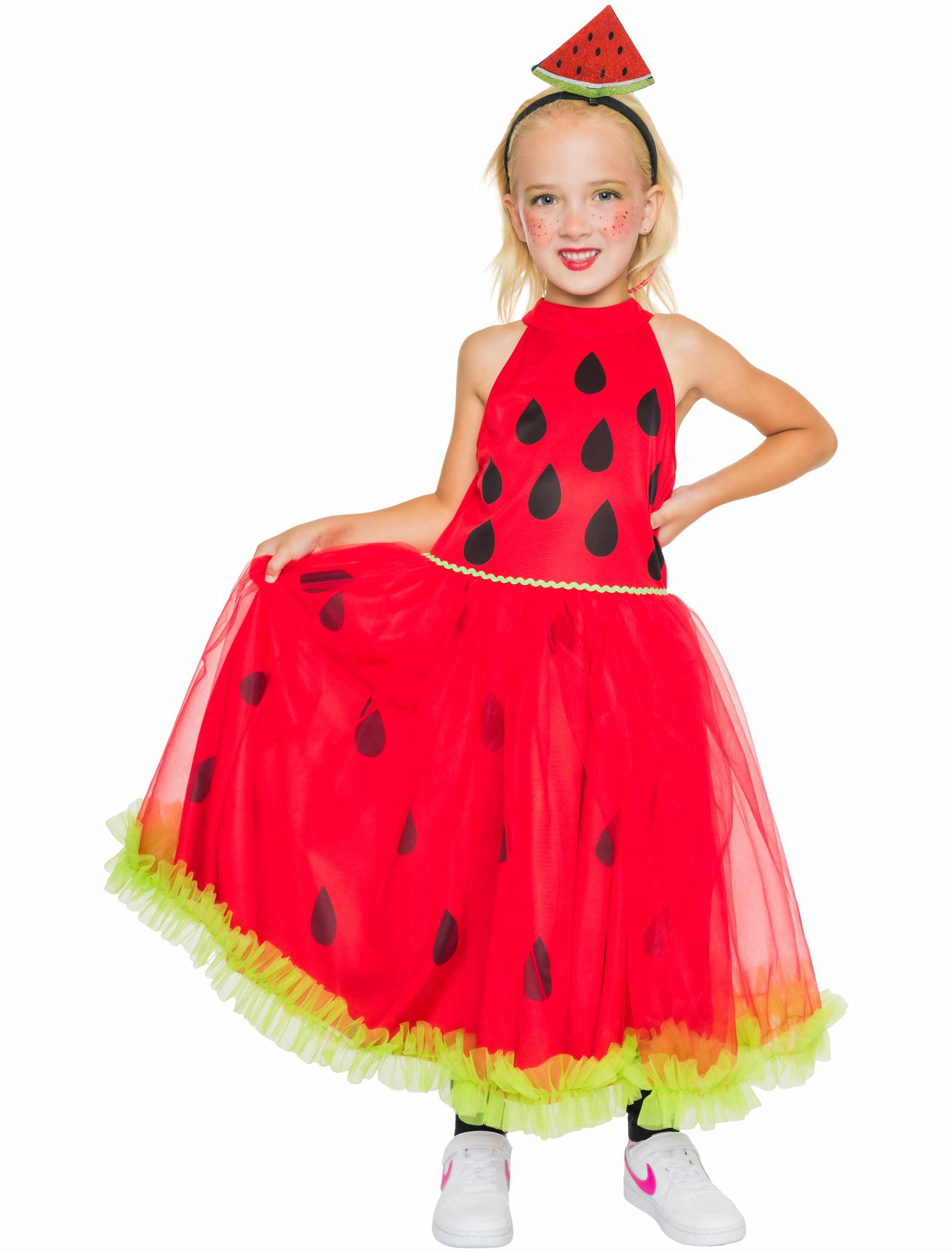 Kleid Wassermelone Kinder rot 140