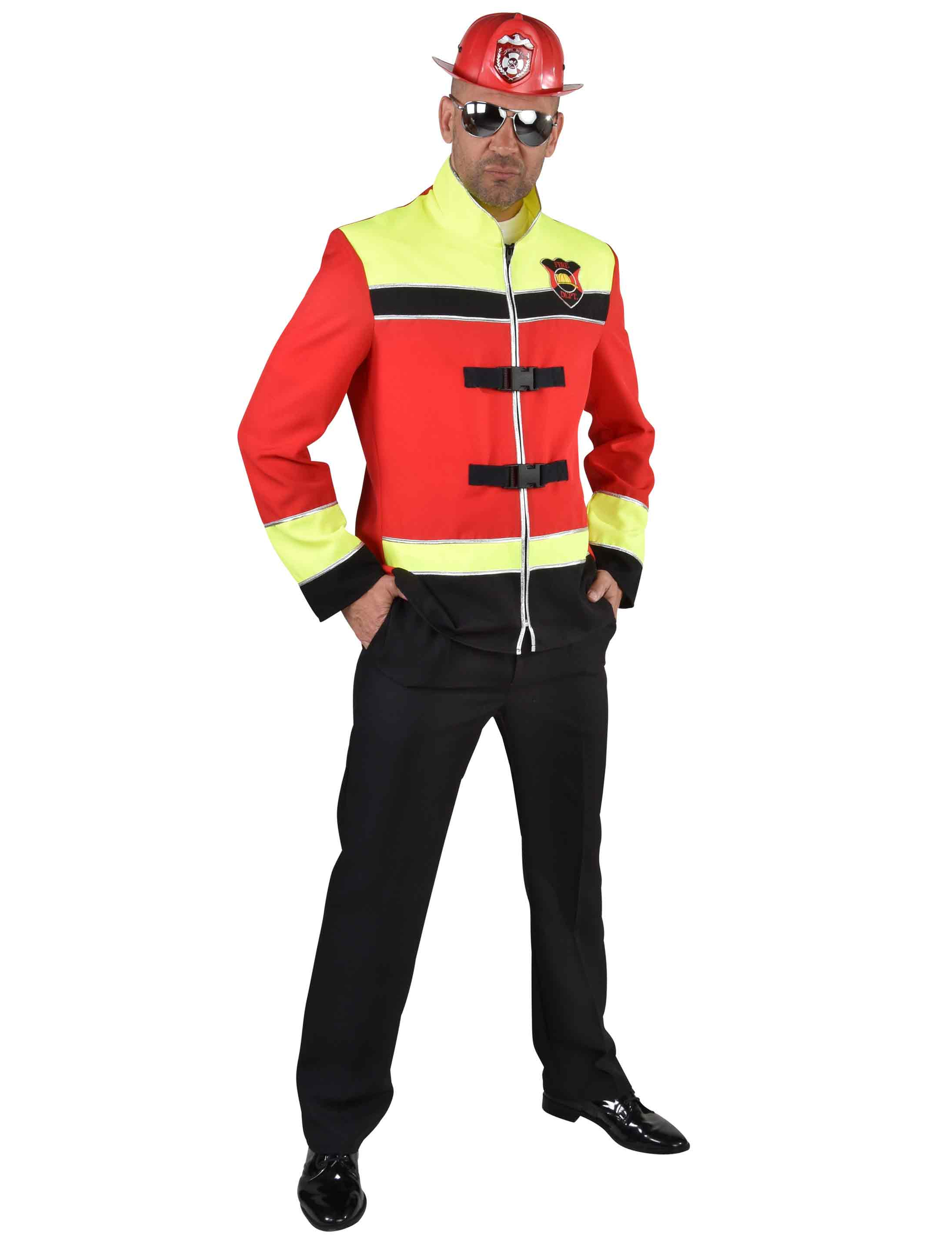 Jacke Feuerwehr Herren schwarz/rot L
