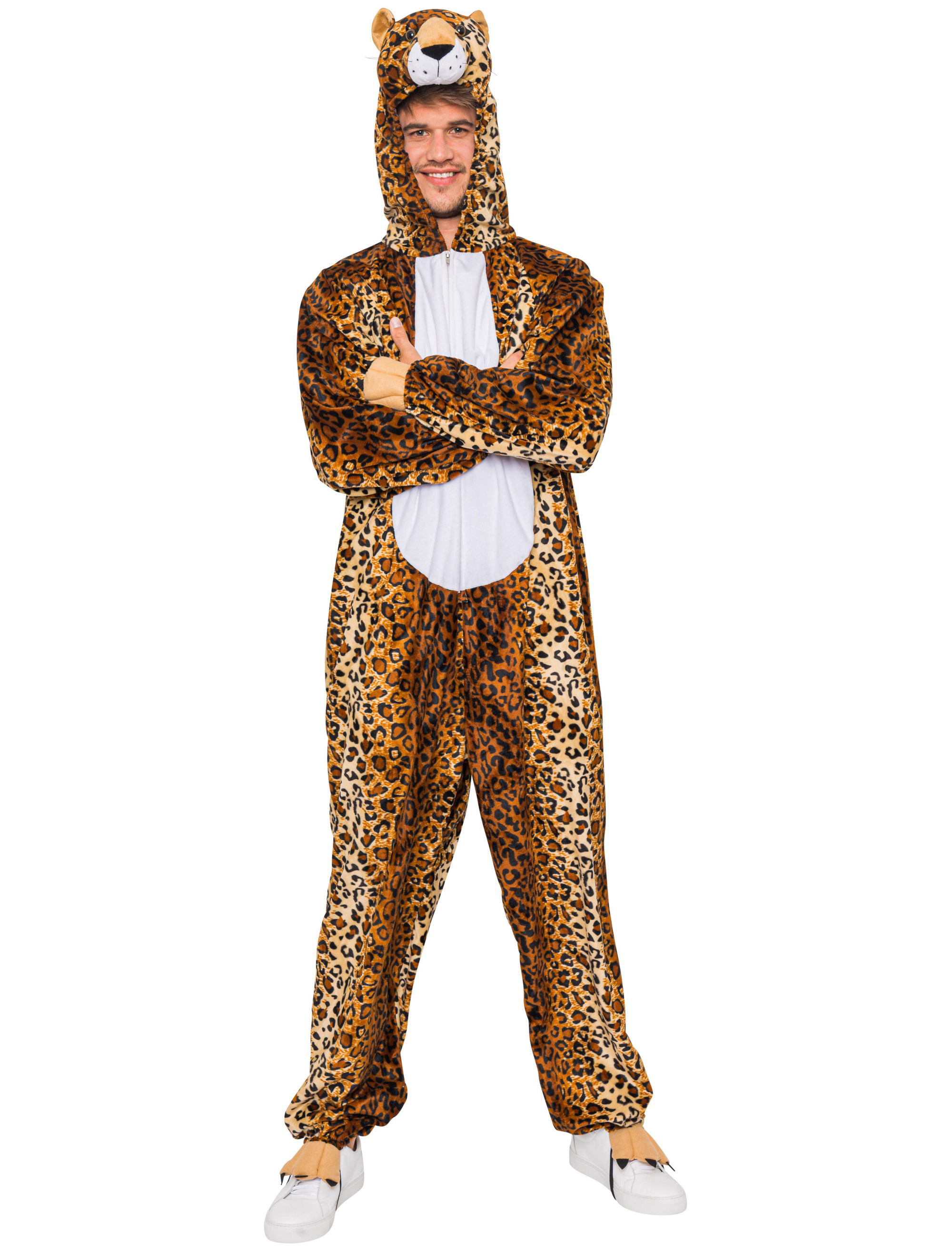 Overall Leopard Plüsch Herren braun 50-52