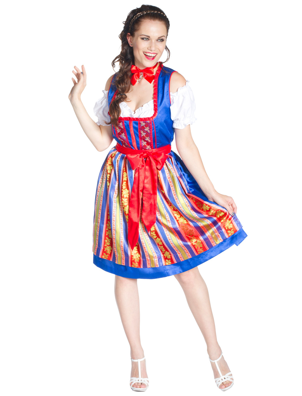 Dirndl Lola Damen blau/rot 34