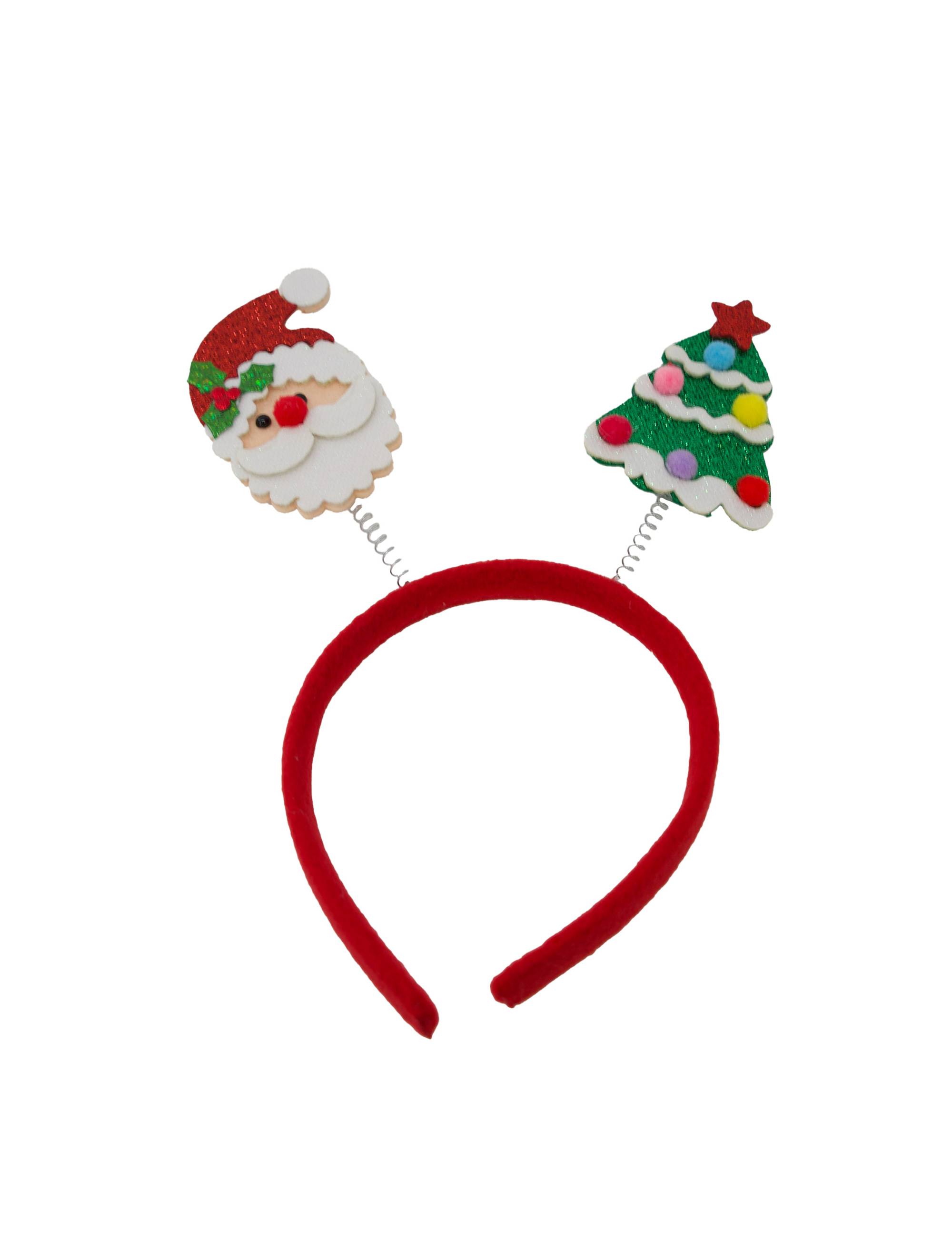 Kostümzubehör Haarreif Santa und Tannenbaum rot/weiß
