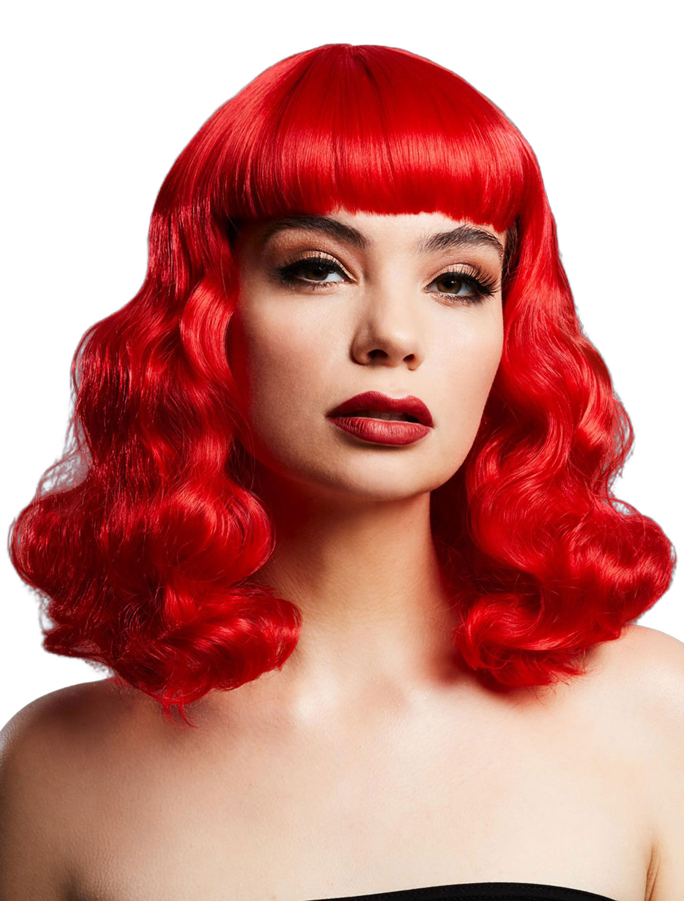 Kostümzubehör Perücke Pin Up Girl rot