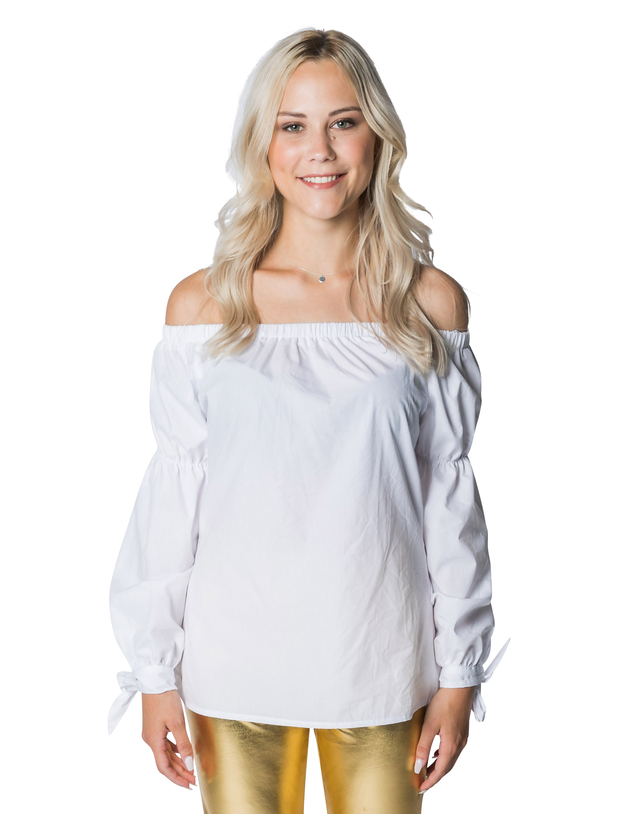 Bluse Piratin schulterfrei weiß 3XL/4XL