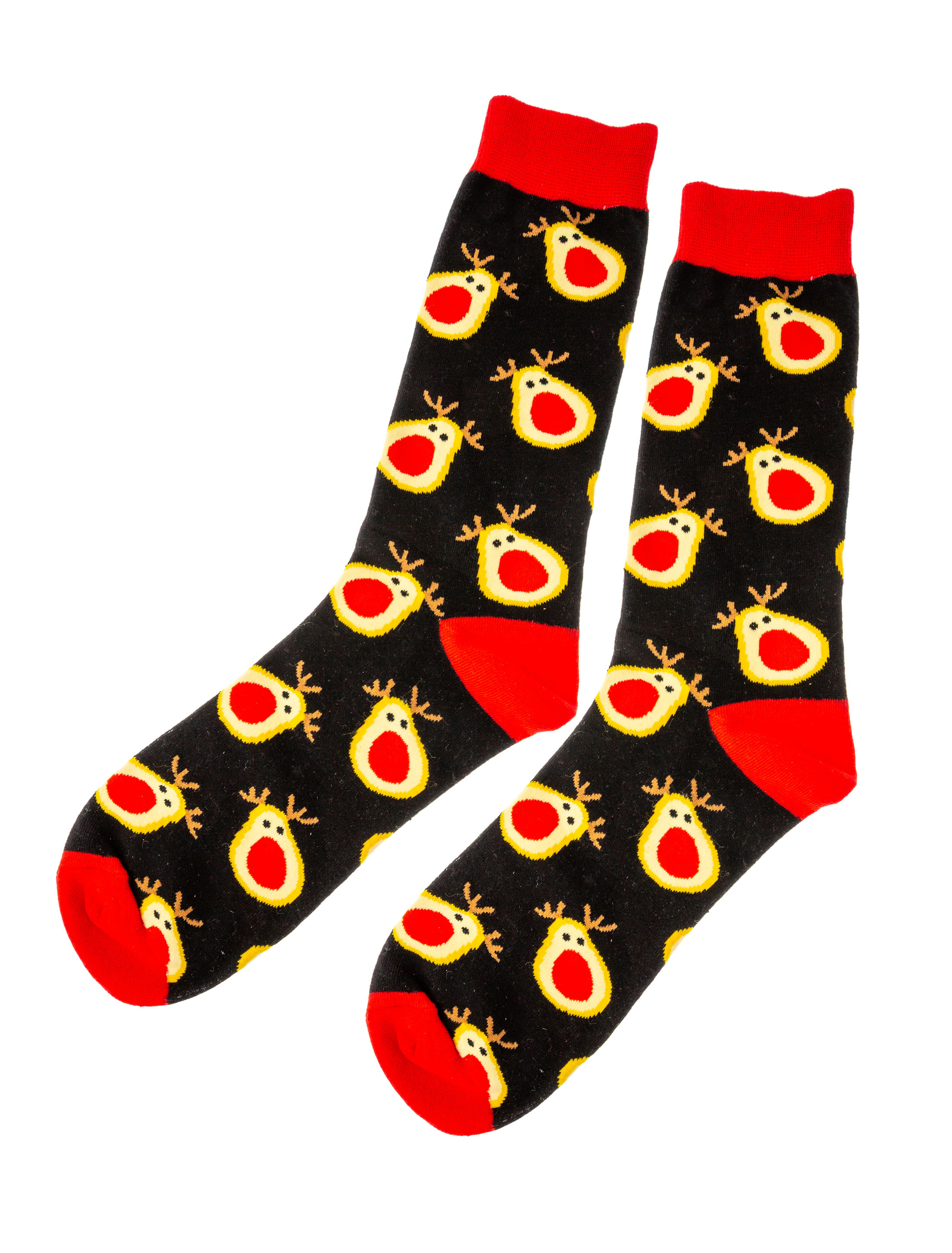 Kostümzubehör Socken Rentier one size Farbe: schwarz/rot