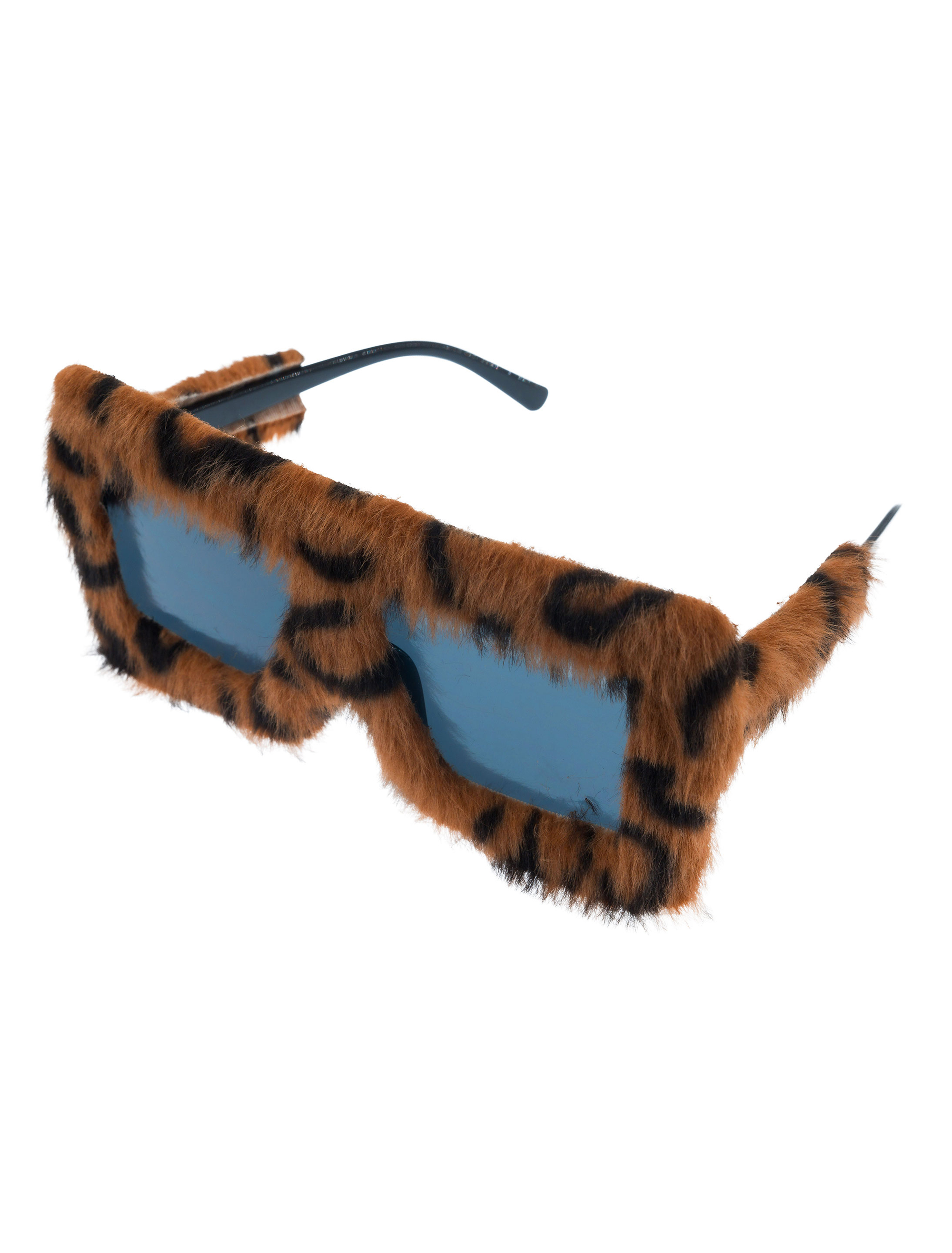 Kostümzubehör Brille Plüsch Leopard braun/schwarz