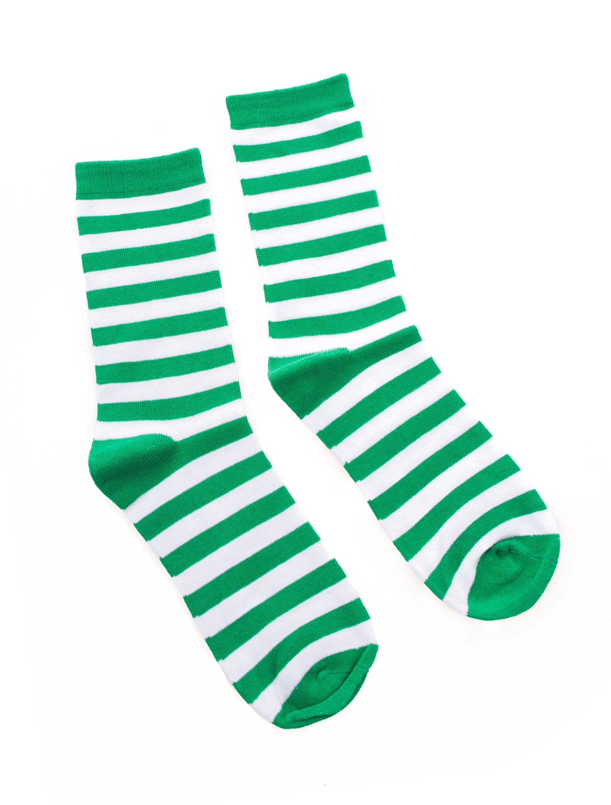 Kostümzubehör Socken gestreift grün/weiß 30-34