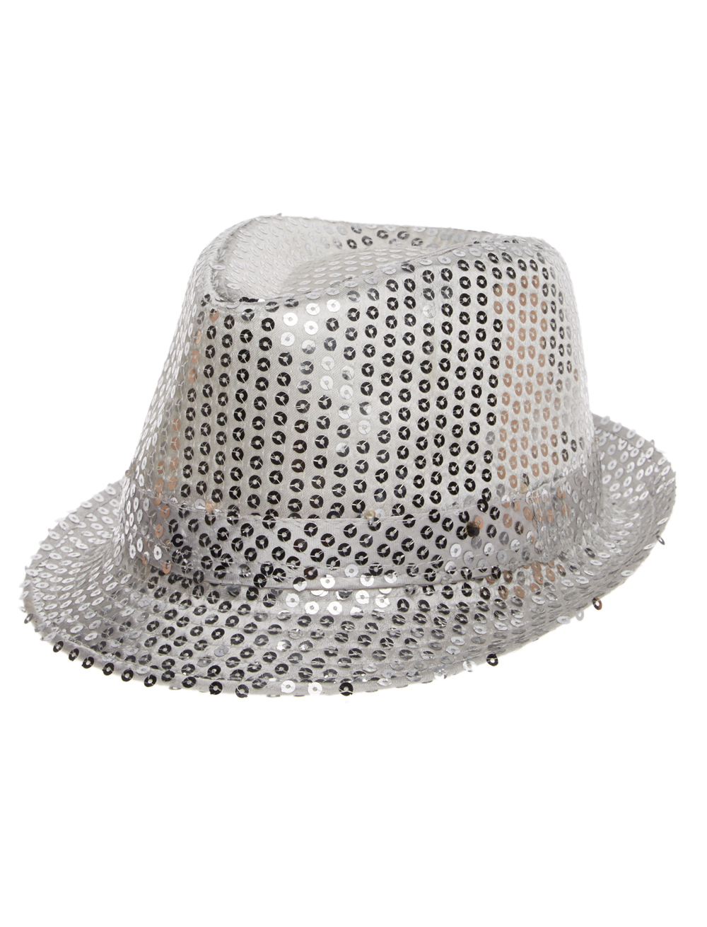 Kostümzubehör Hut Pailletten LED silber one size