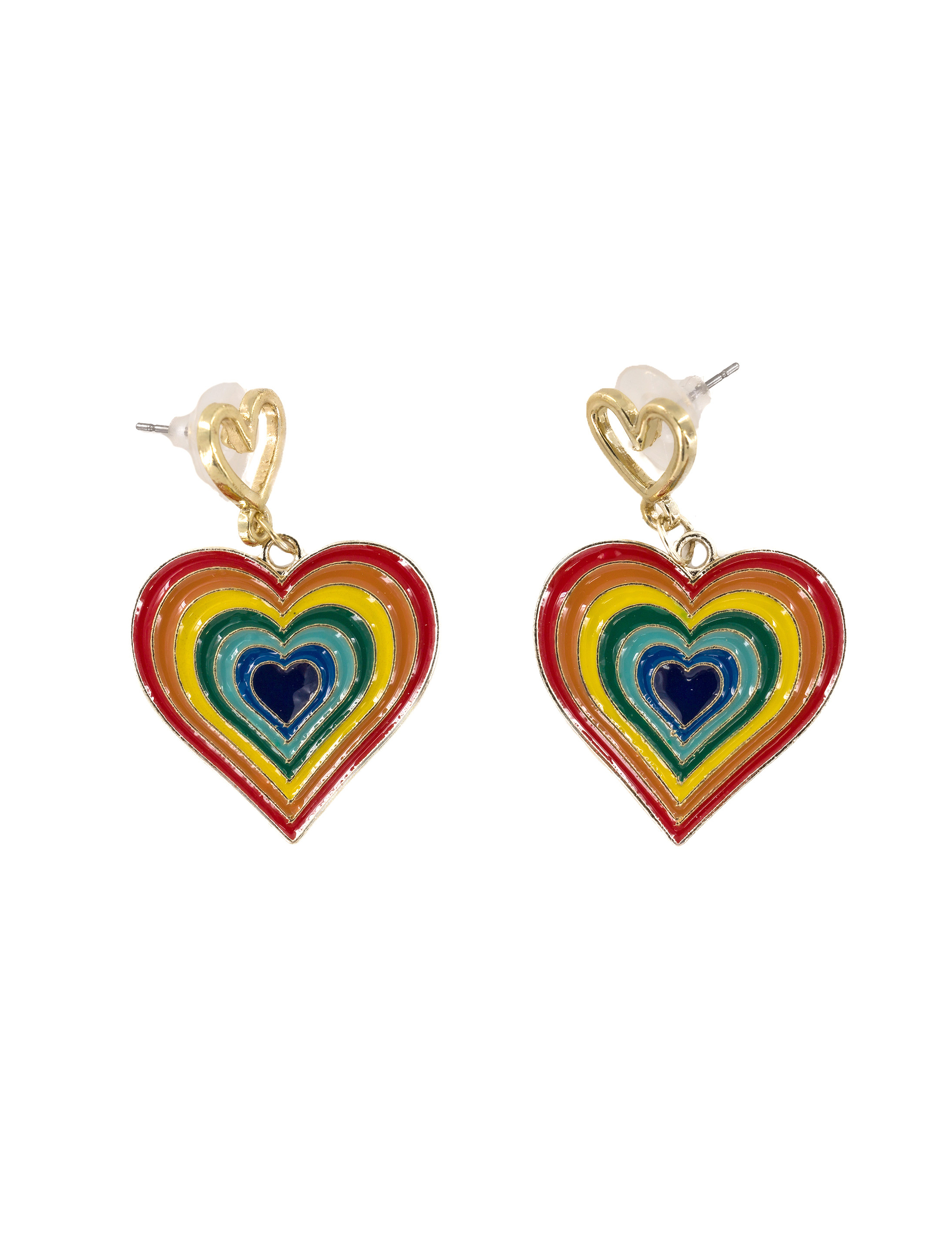 Kostümzubehör Ohrringe Herz Damen rainbow