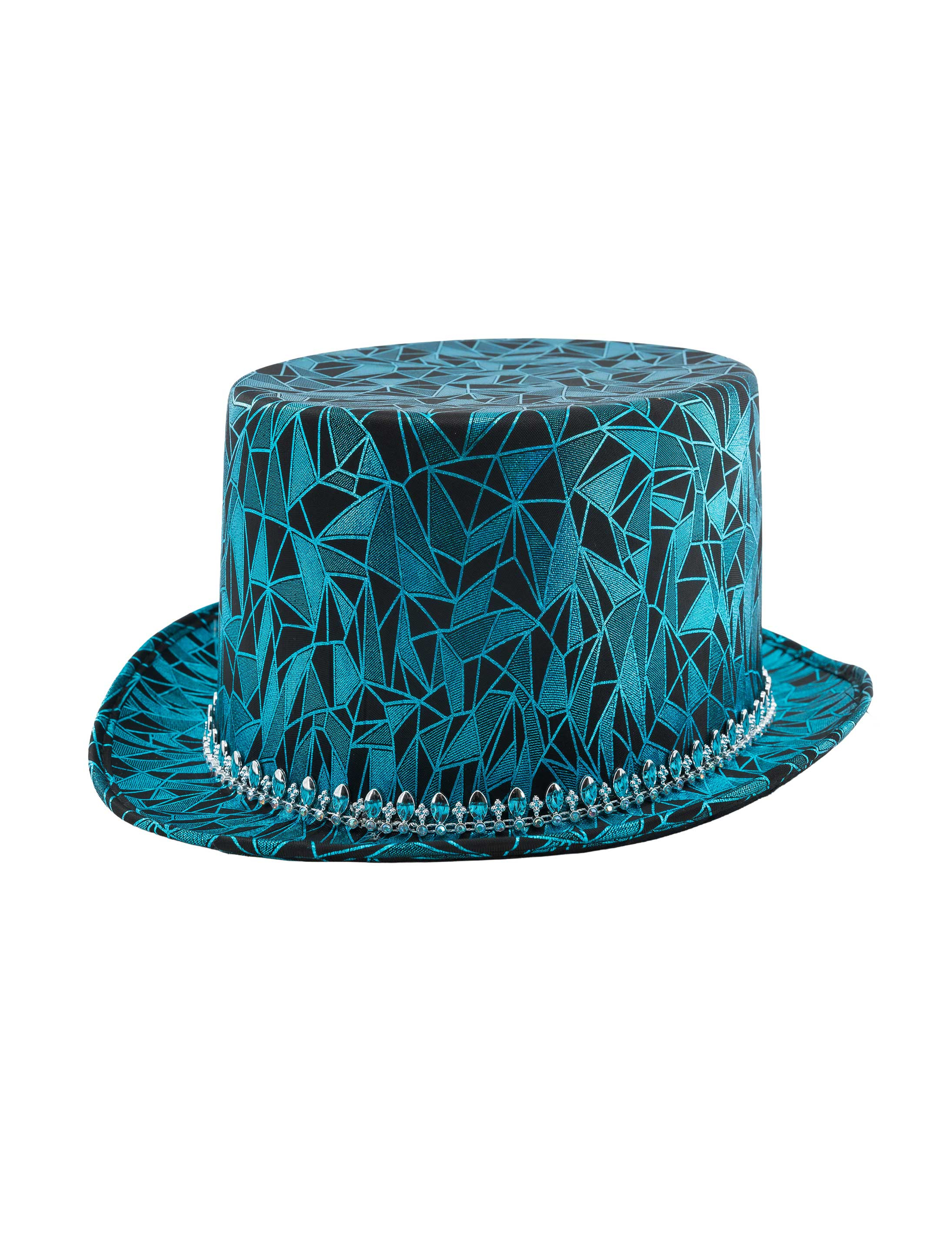 Kostümzubehör Zylinder Disco Metallic blau 60