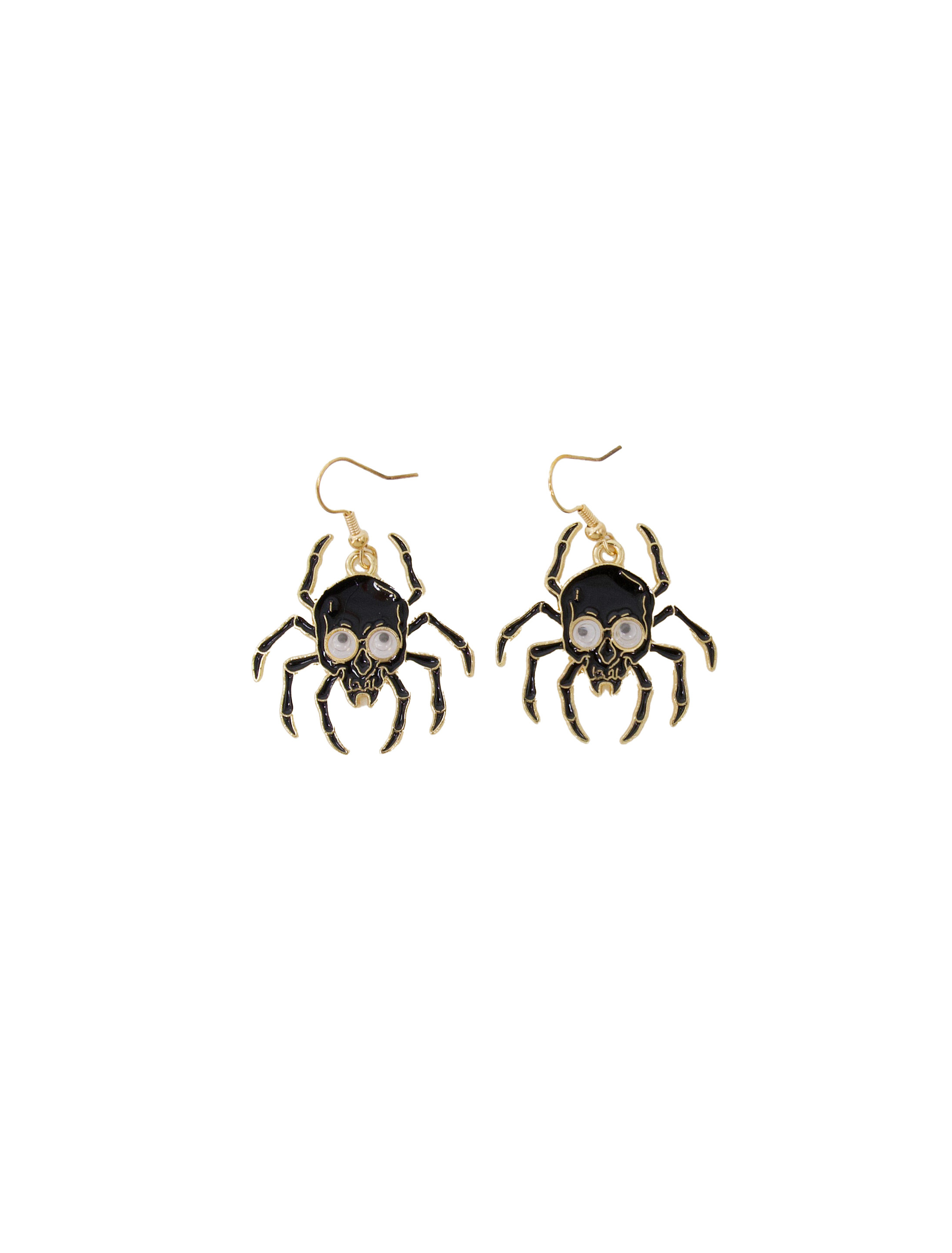 Kostümzubehör Ohrringe Totenkopfspinne schwarz/gold