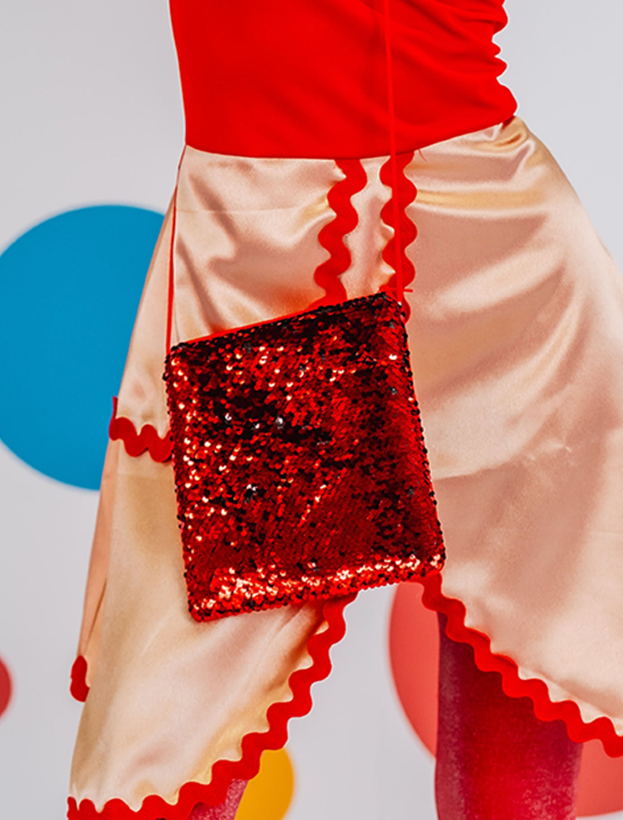 Kostümzubehör Tasche Wendepailletten rot