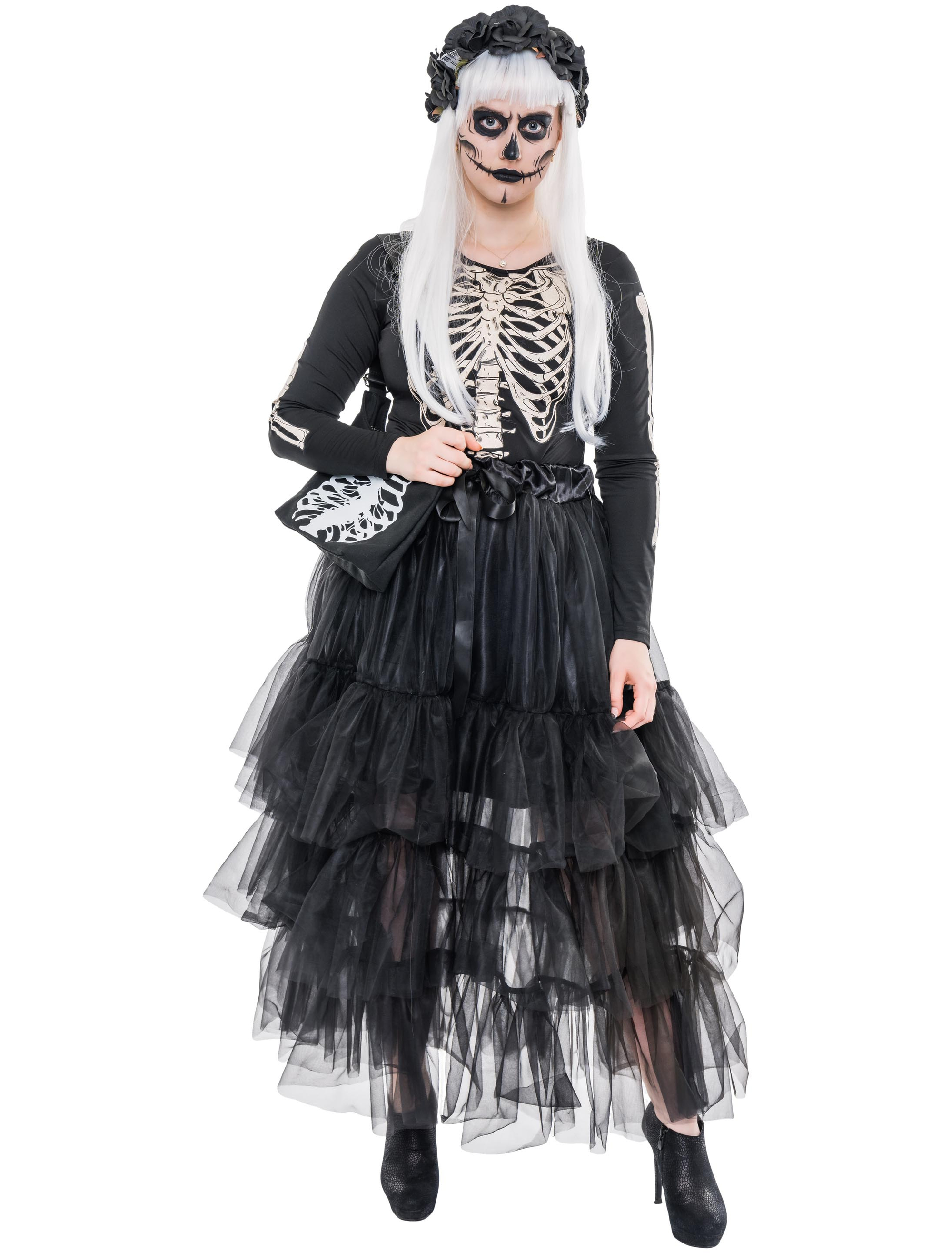 Tüllrock lang Damen schwarz one size