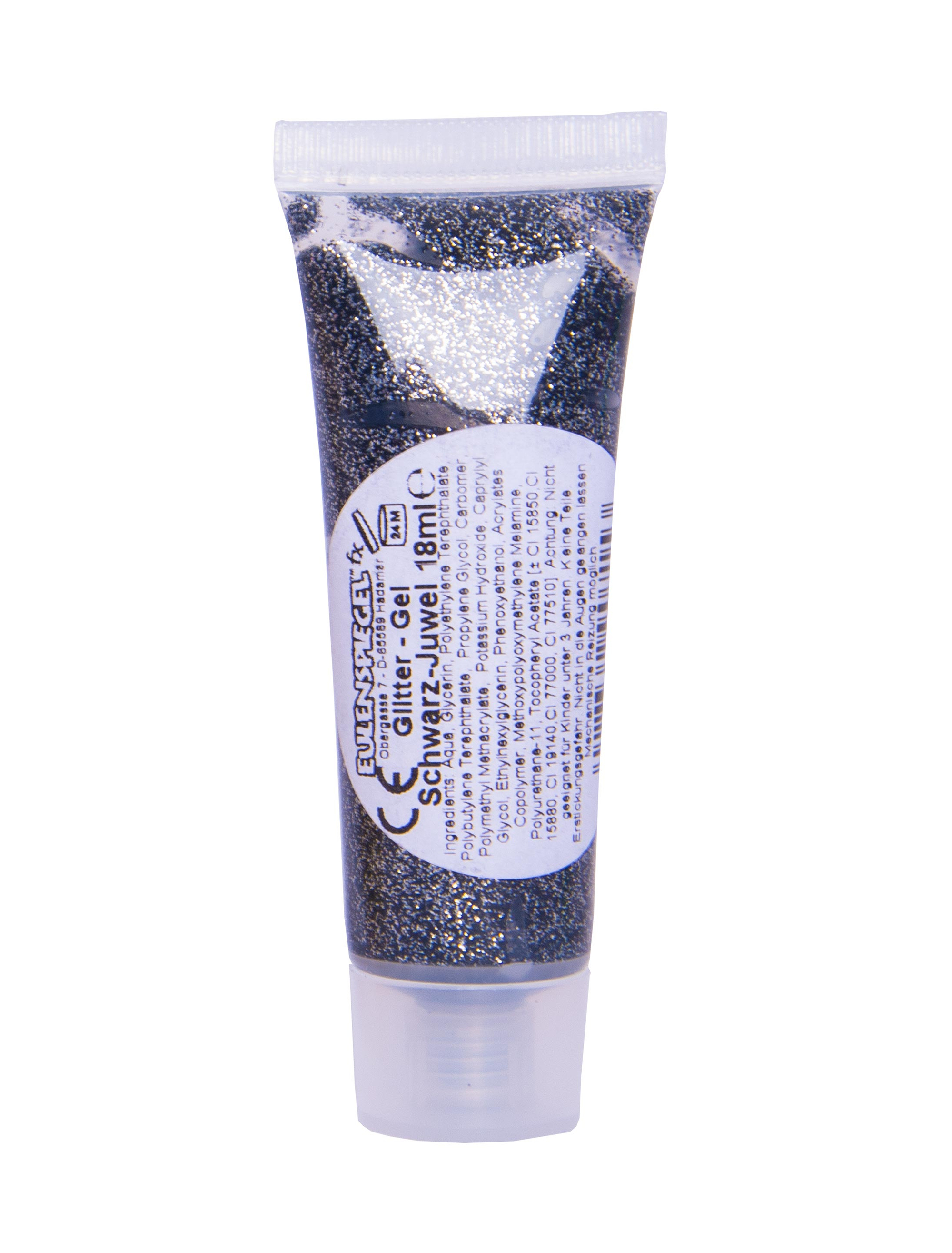 Glitzer-Gel 18ml schwarz Schminke für Karneval & Fasching
