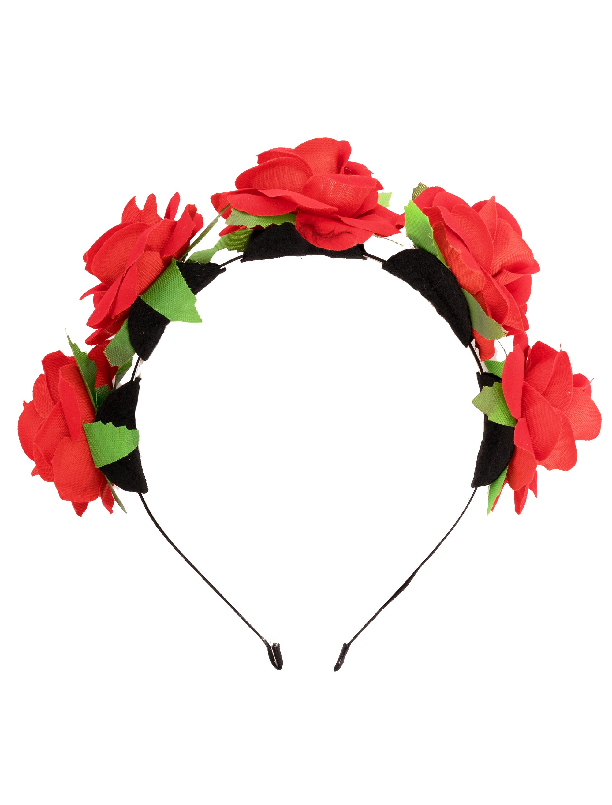 Kostümzubehör Haarreif mit 5 Rosen Damen rot